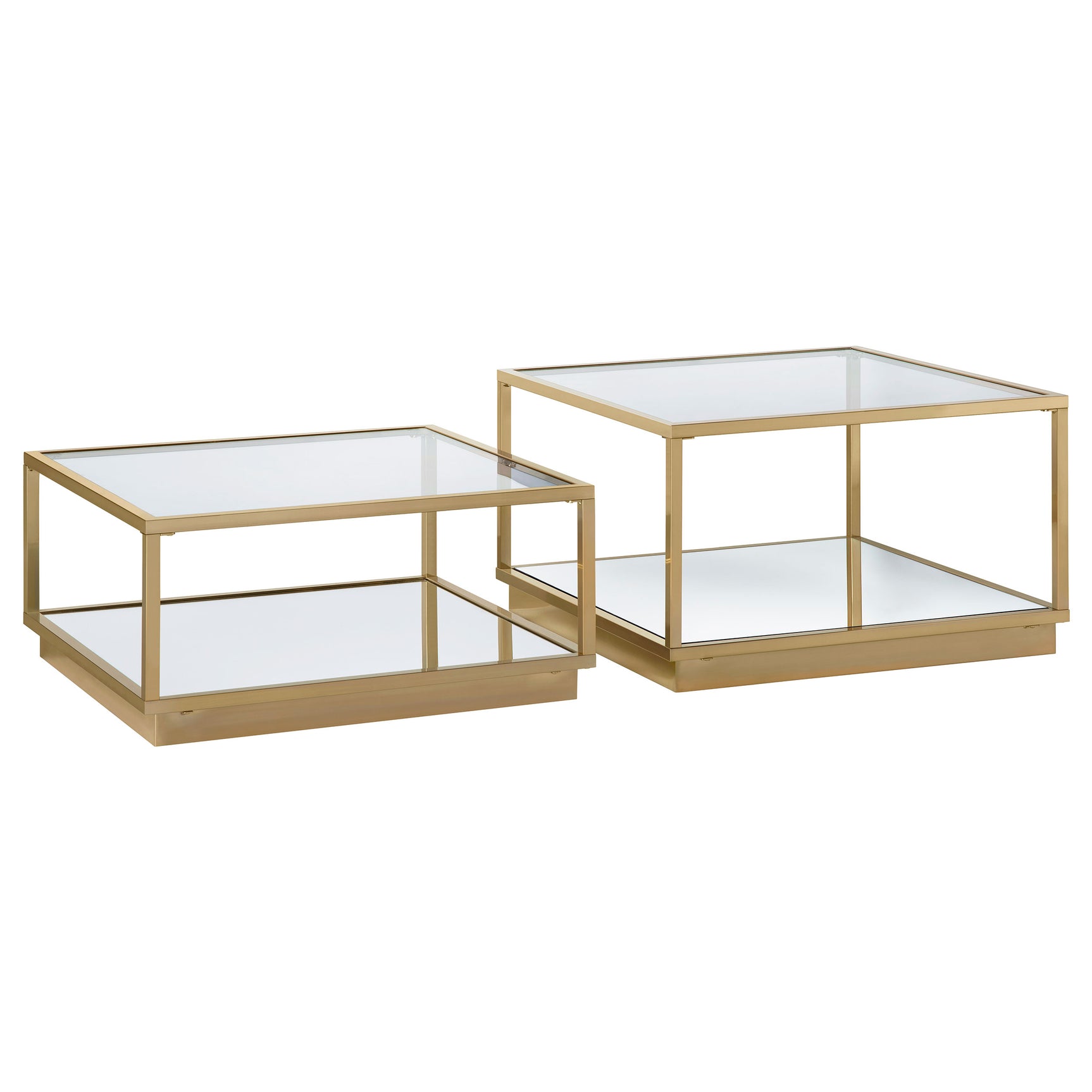 Renee 2-piece Square Coffee Table Set Rose Brass - Tampa Furniture Outlet