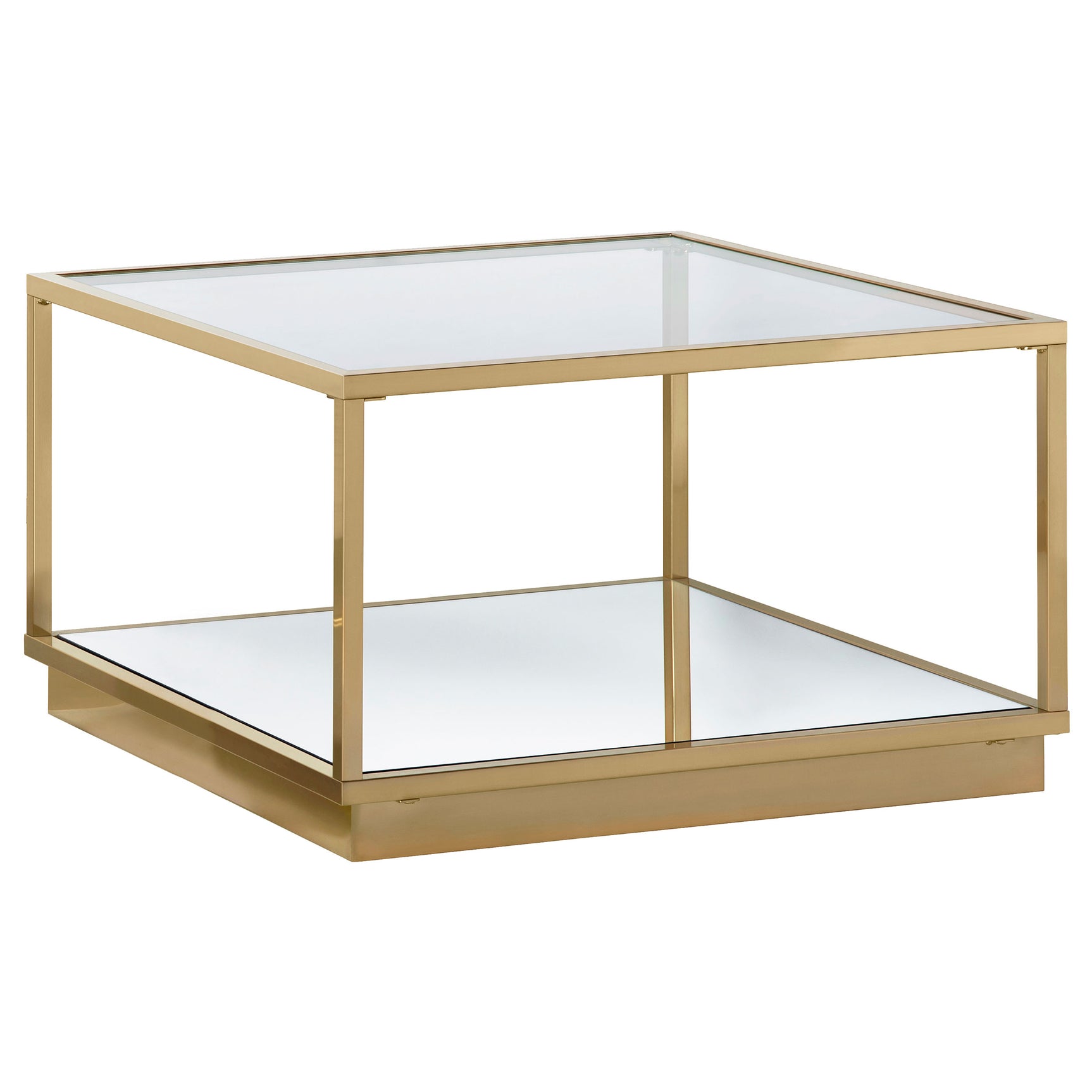 Renee 2-piece Square Coffee Table Set Rose Brass - Tampa Furniture Outlet
