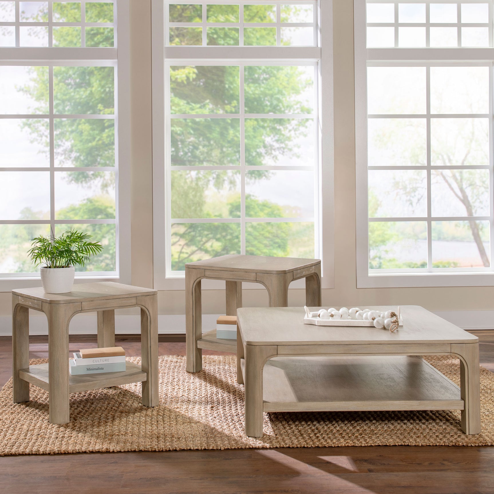 Tampa Furniture Outlet - Coaster - Solano 3-piece Square Coffee Table Set Weathered Mango - 723488-S3