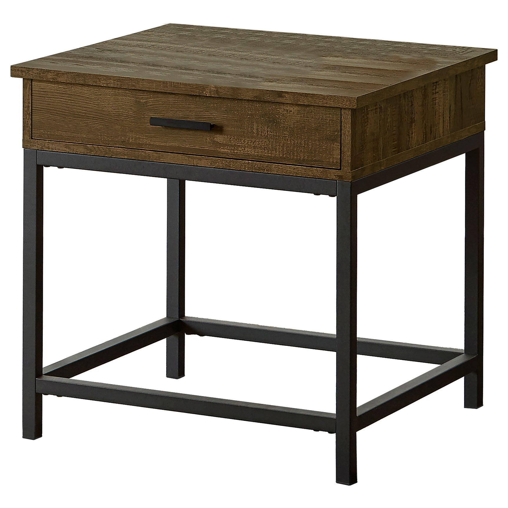 Tampa Furniture Outlet - Coaster - Byers 1-drawer Square Engineered Wood End Table Brown Oak - 723777