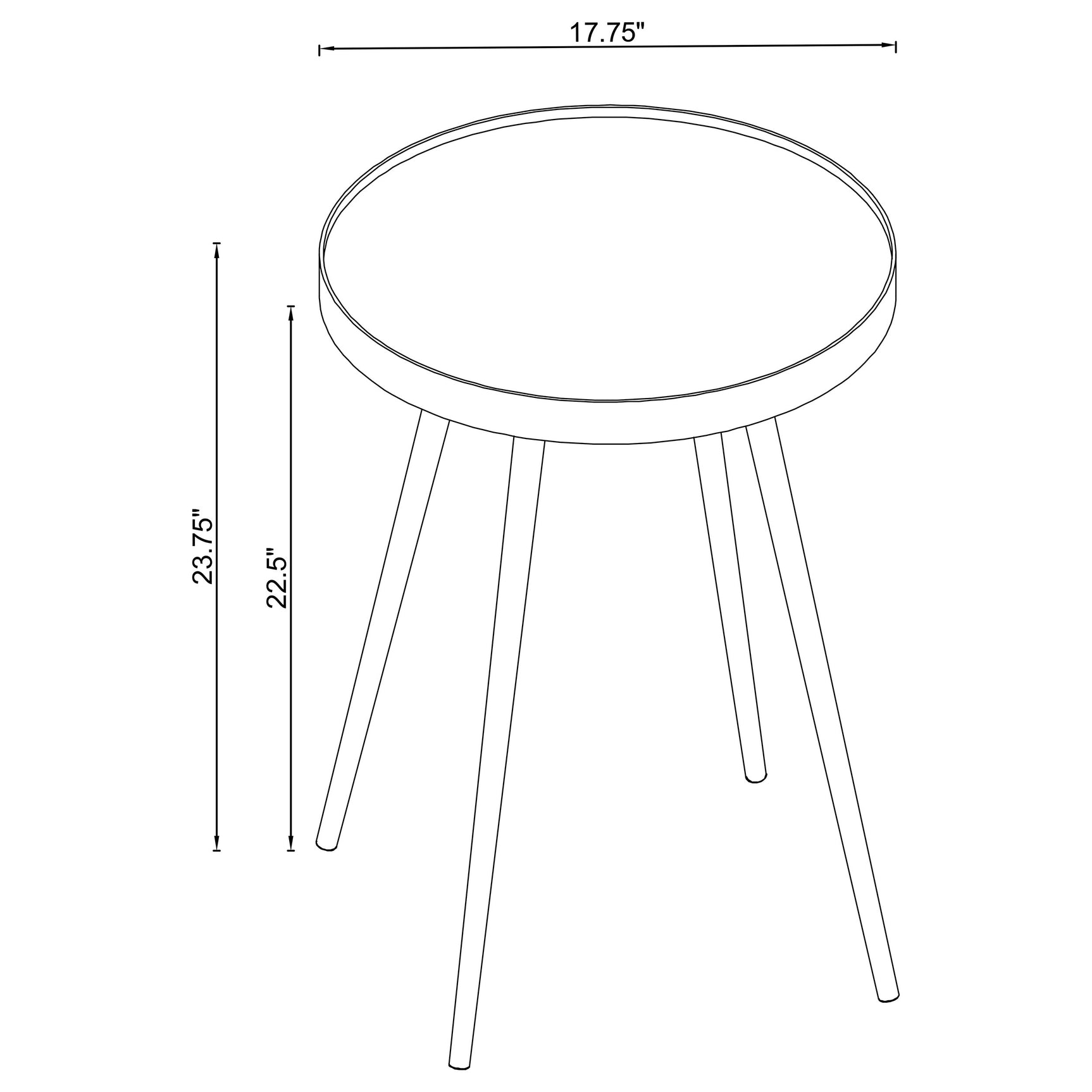 Kaelyn Round Mirror Top End Side Table Gold - Tampa Furniture Outlet