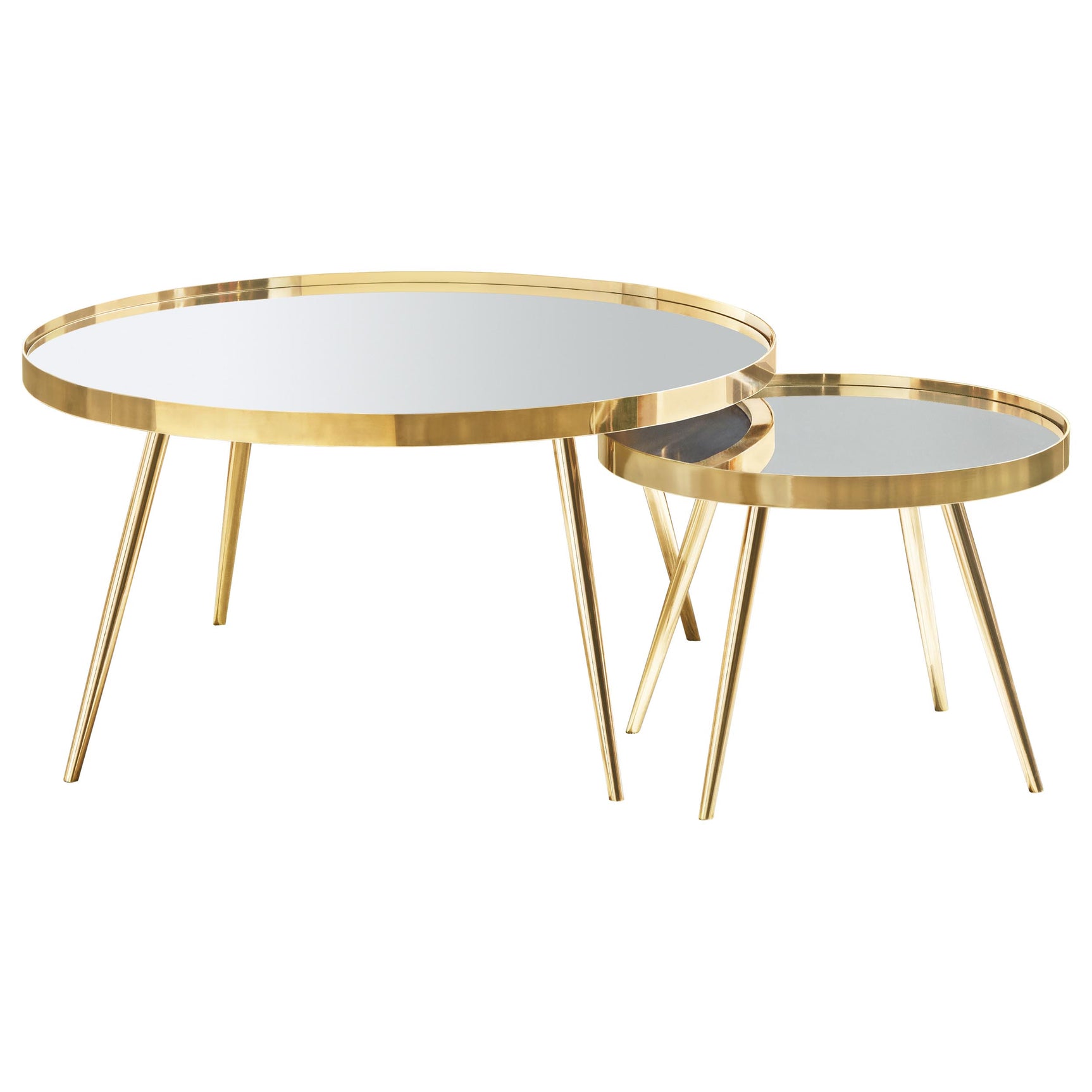 Kaelyn 3-piece Round Coffee and End Table Set Gold - Tampa Furniture Outlet