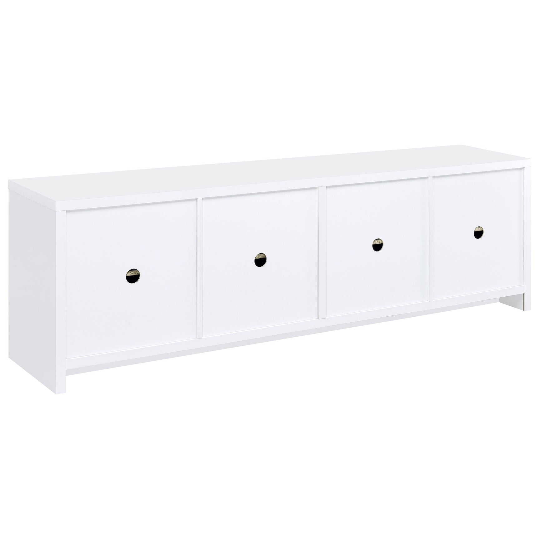 Laughlin 4-door Engineered Wood 78-inch TV Stand White - Tampa Furniture Outlet
