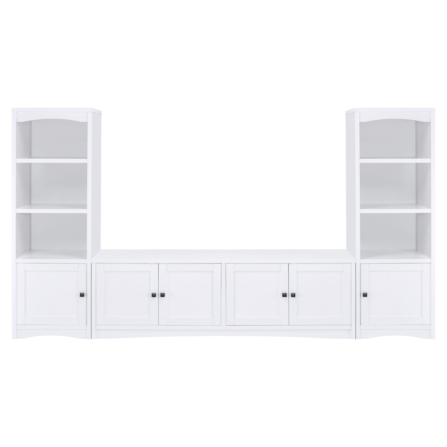 Laughlin 4-door Engineered Wood 78-inch TV Stand White - Tampa Furniture Outlet