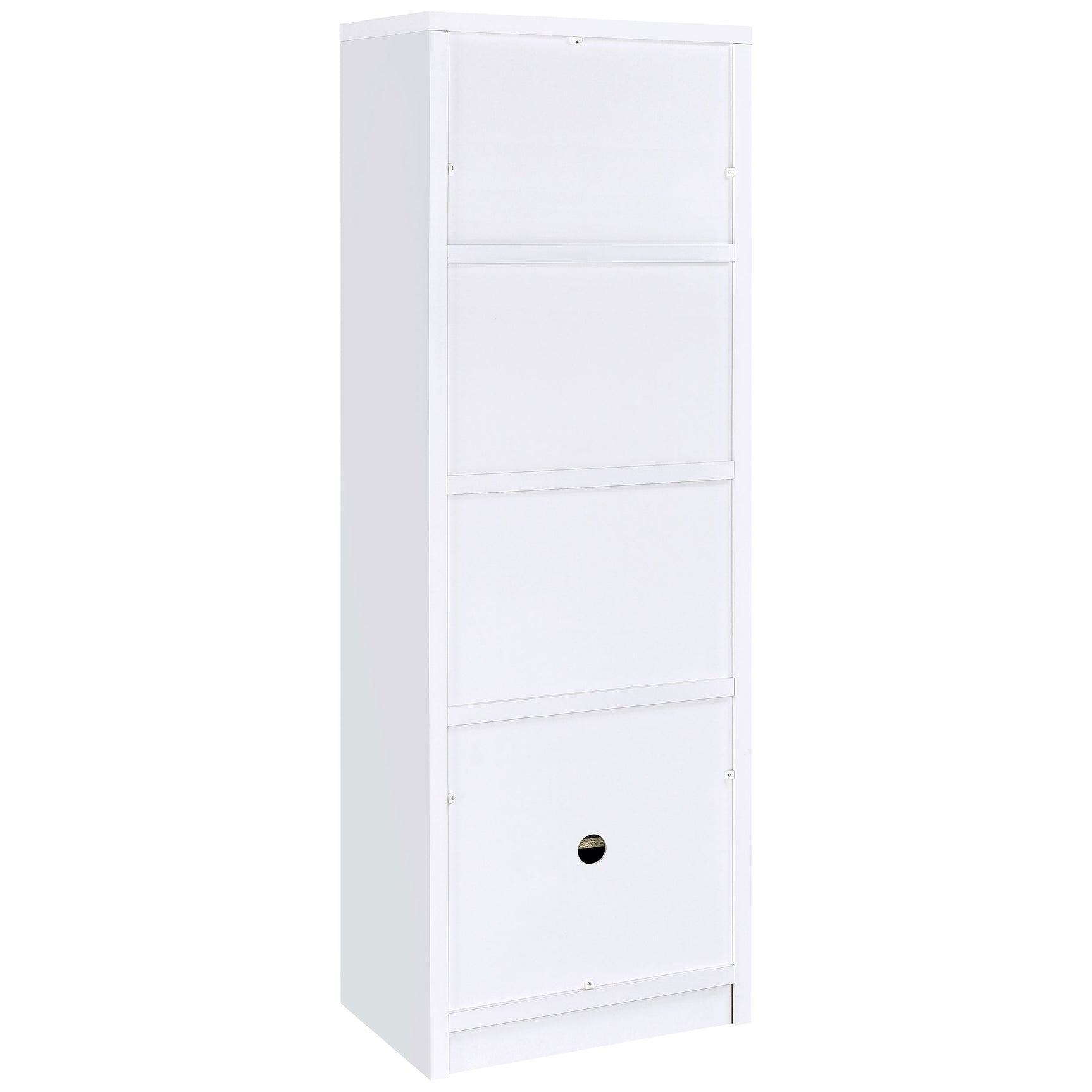 Laughlin 4-shelf Engineered Wood Media Tower White