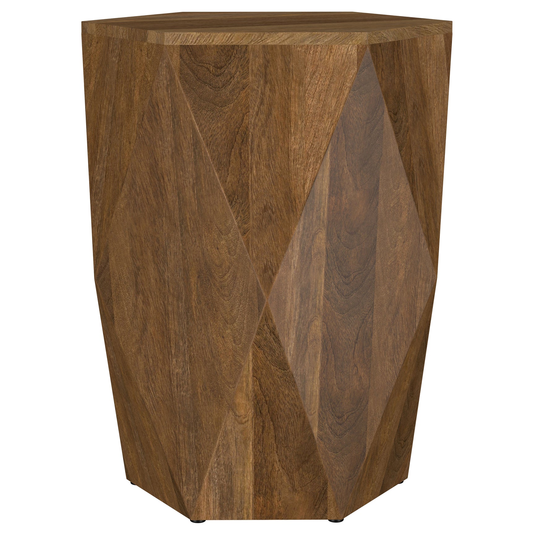 Tampa Furniture Outlet - Coaster - Zalika Hexagonal Solid Mango Wood End Table Natural - 724187