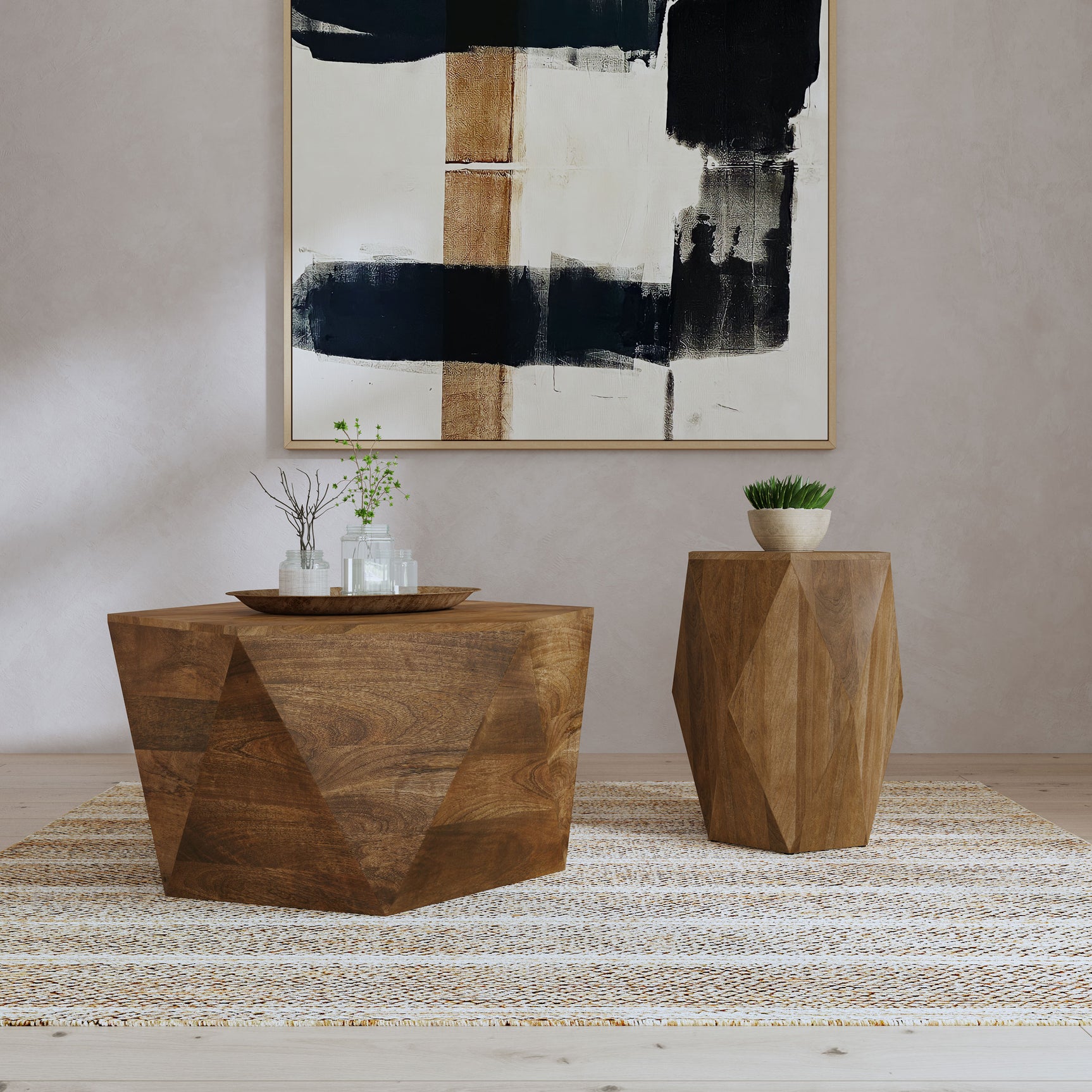 Tampa Furniture Outlet - Coaster - Zalika 2-piece Solid Wood Coffee and End Table Set Natural - 724188-S2