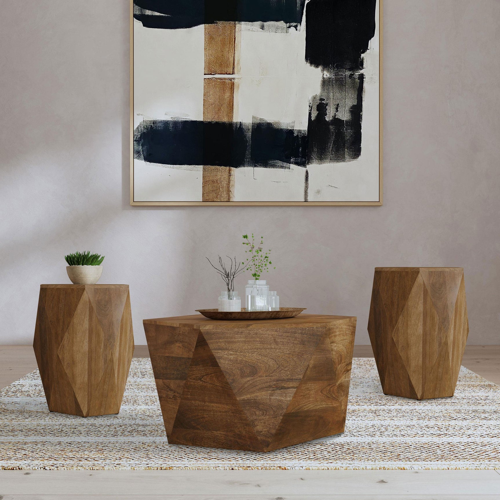 Tampa Furniture Outlet - Coaster - Zalika 3-piece Solid Wood Coffee and End Table Set Natural - 724188-S3