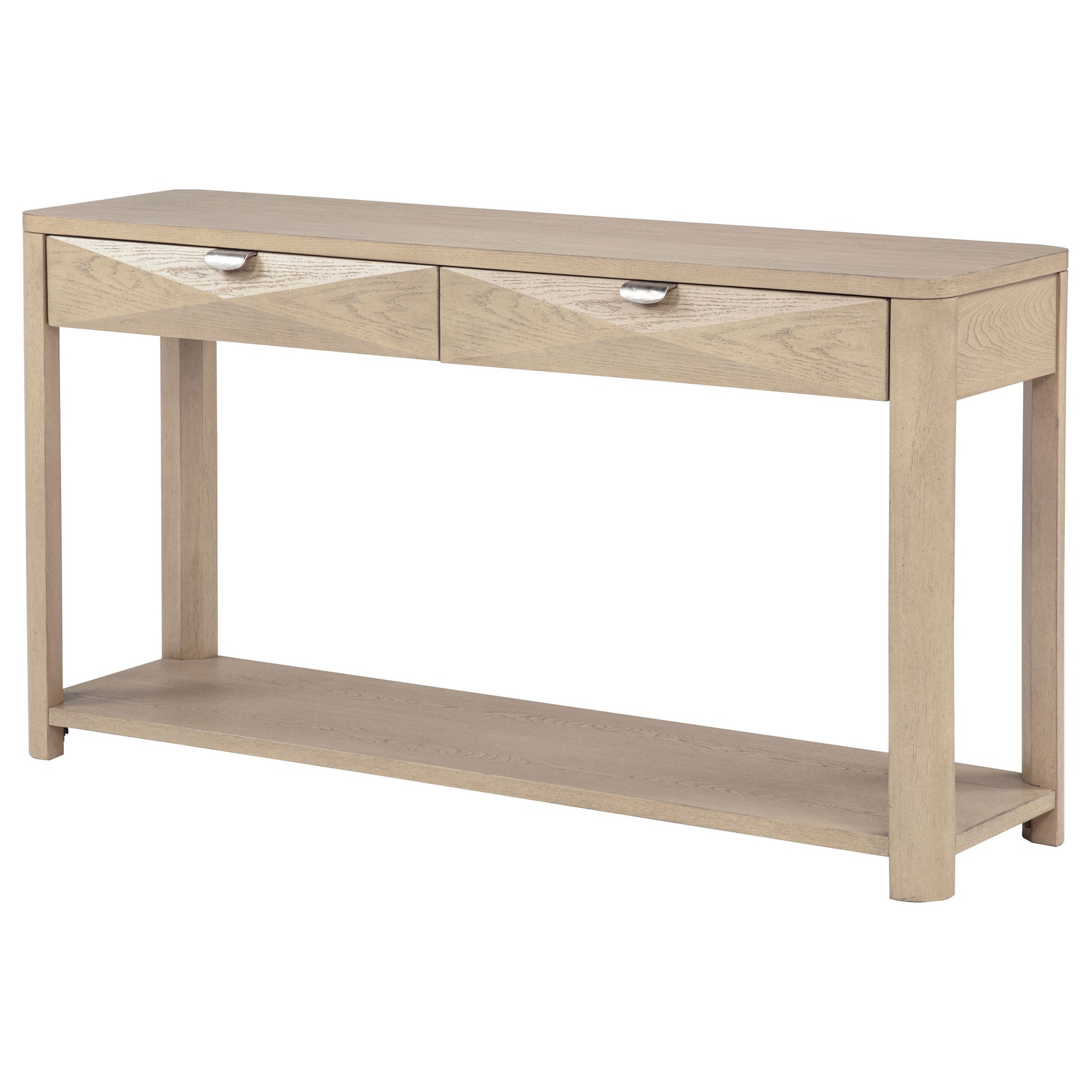 Marcelo Sofa Console Table with 2 Drawers and Shelf Light Elm