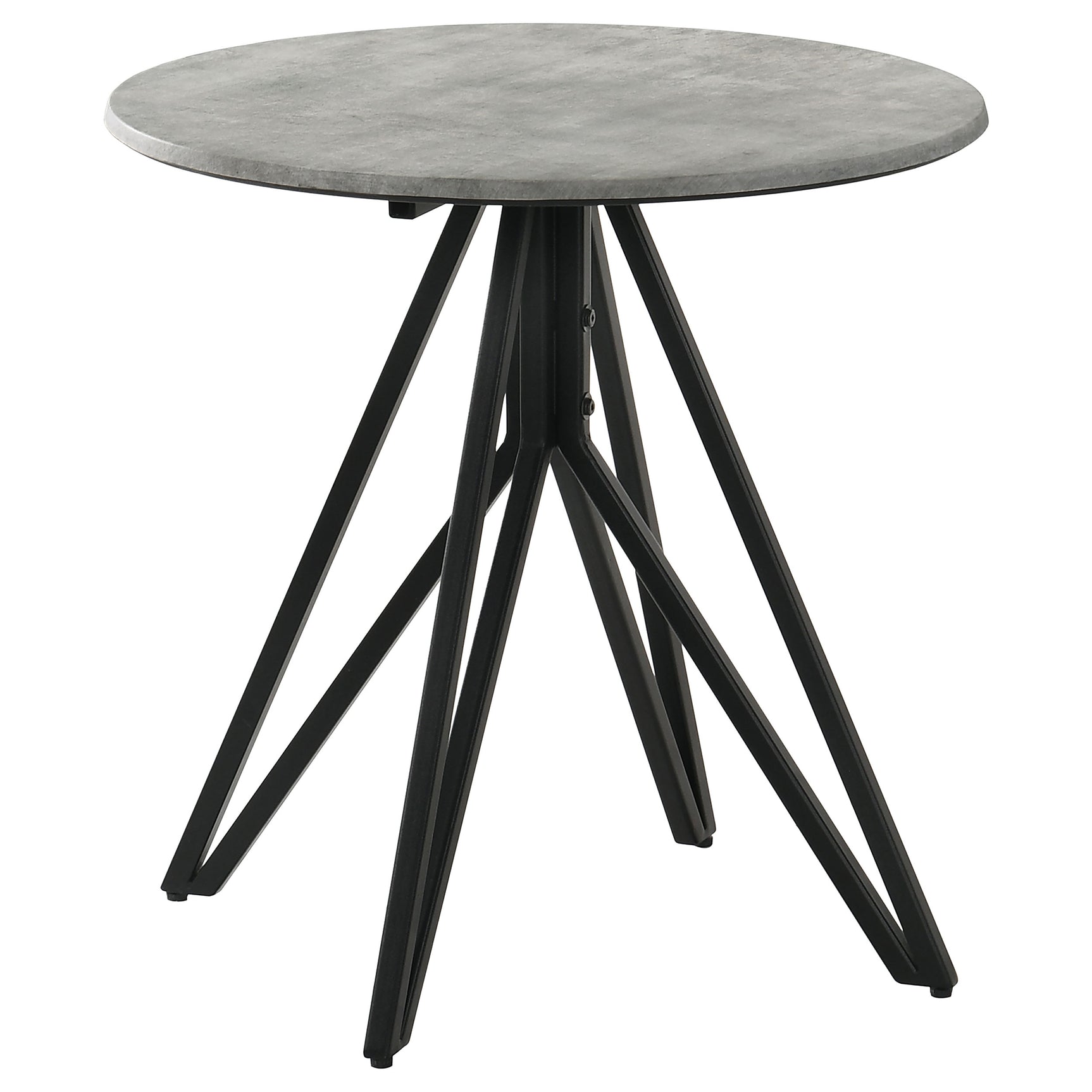 Tampa Furniture Outlet - Coaster - Hadi Round SmartTop Side End Table Cement and Gunmetal - 736177