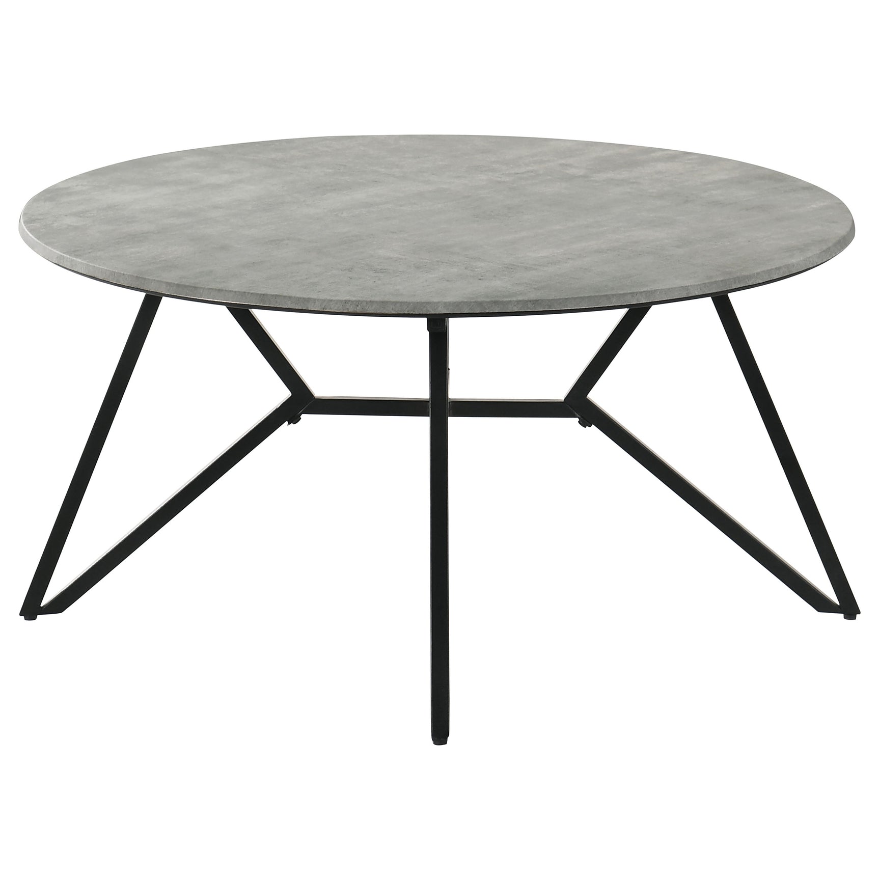 Hadi Round SmartTop Coffee Table Cement and Gunmetal - Tampa Furniture Outlet
