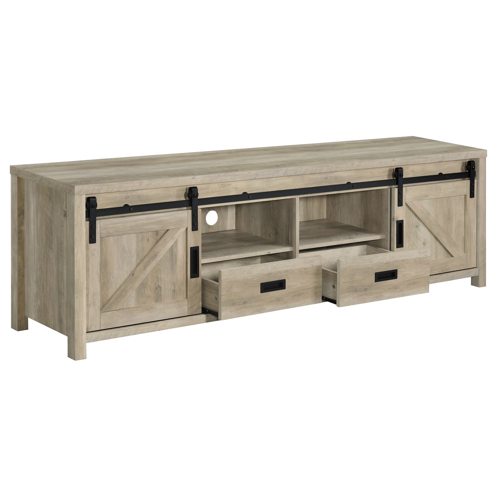 Madra 2-door Engineered Wood 79-inch TV Stand Distressed Pine - Tampa Furniture Outlet