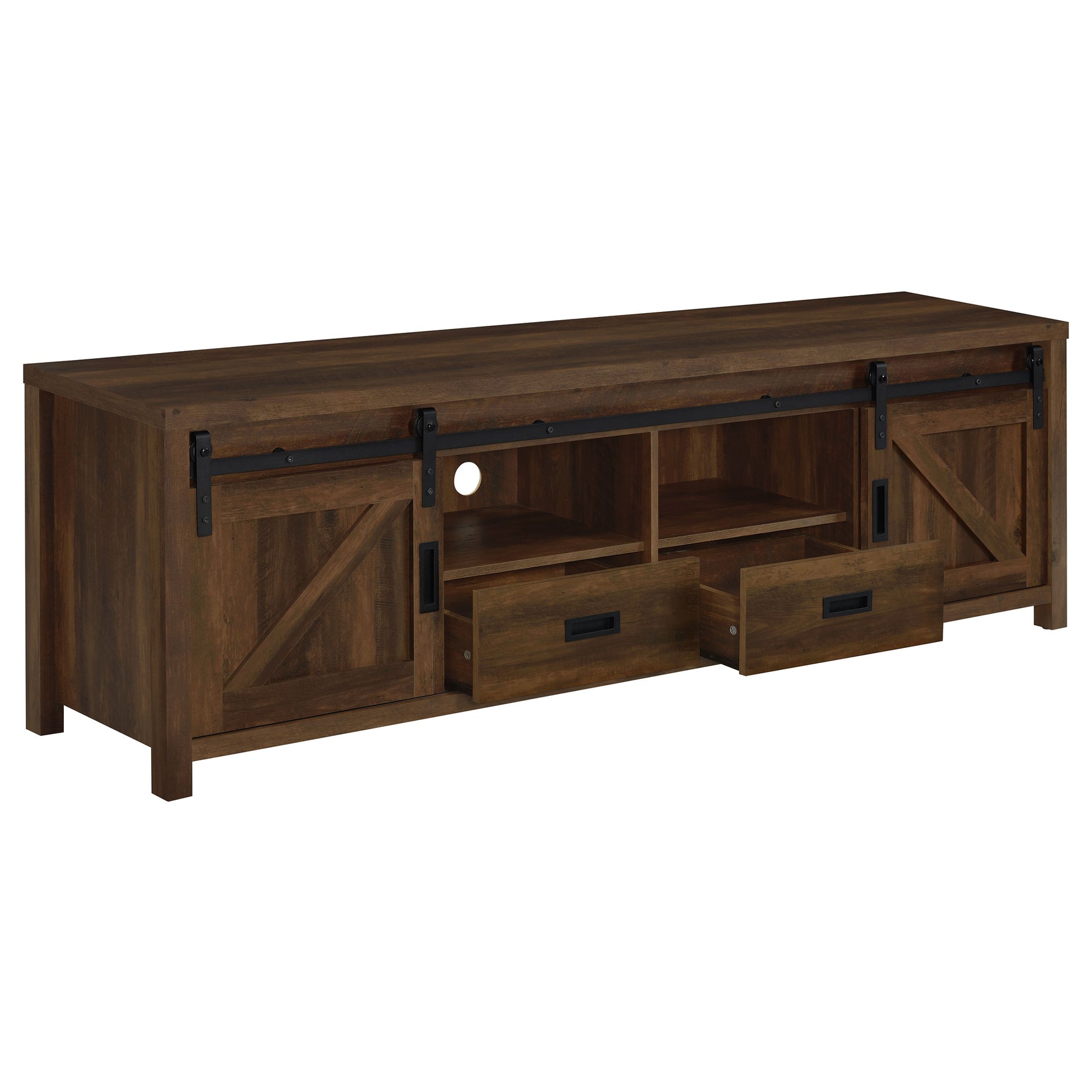 Madra 2-door Engineered Wood 79-inch TV Stand Dark Pine - Tampa Furniture Outlet