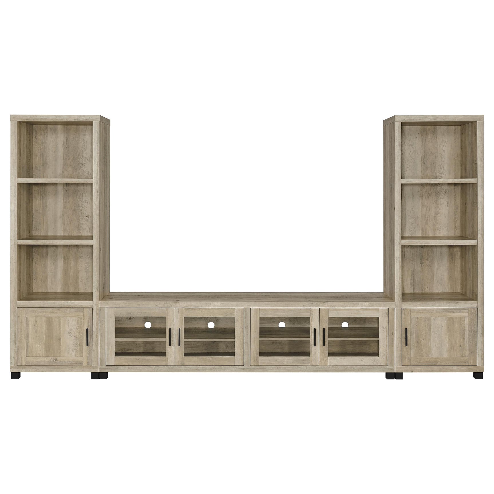 Sachin 3-piece 79-inch TV Entertainment Center Antique Pine - Tampa Furniture Outlet
