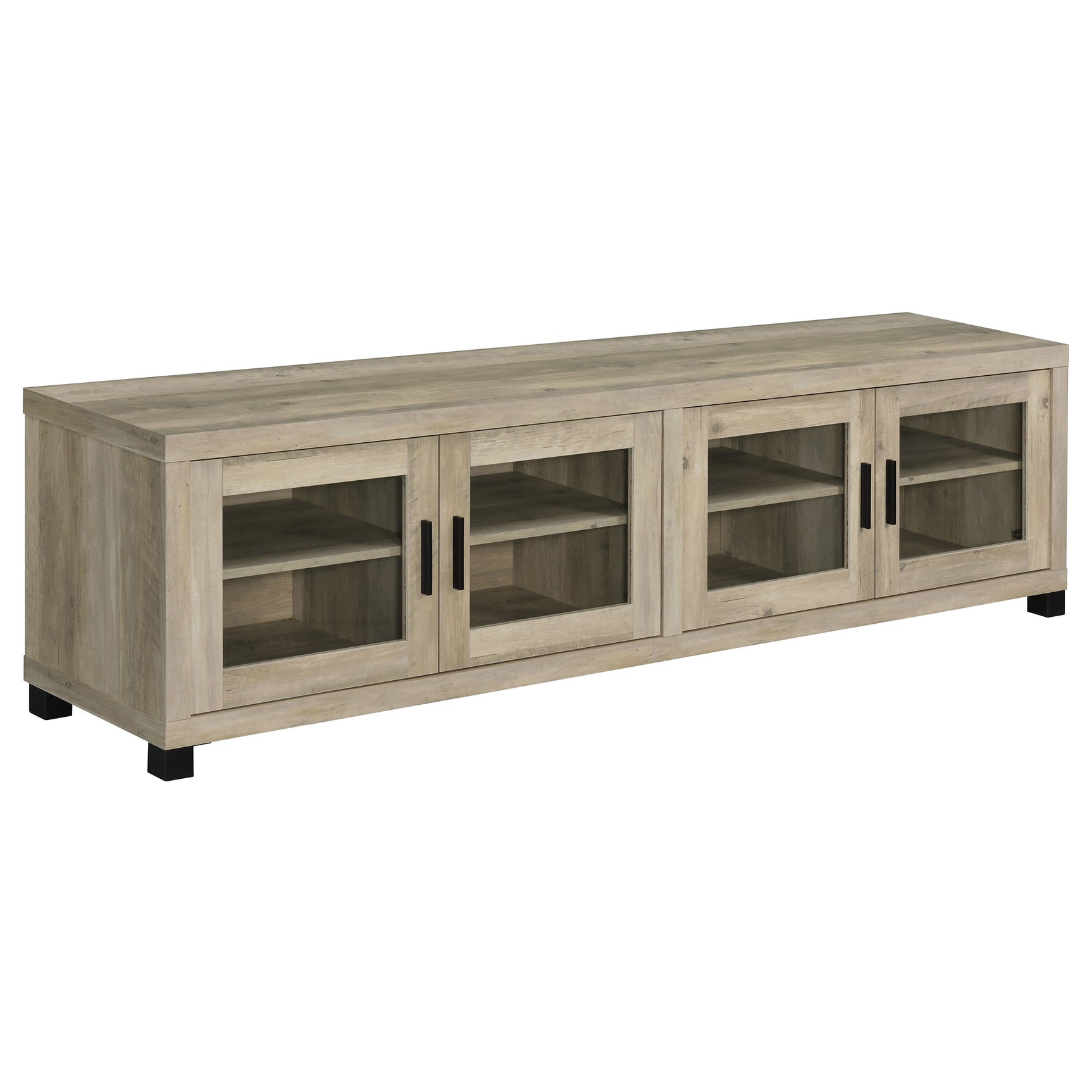 Tampa Furniture Outlet - Coaster - Sachin 4-door Engineered Wood 79-inch TV Stand Distressed Pine - 736283