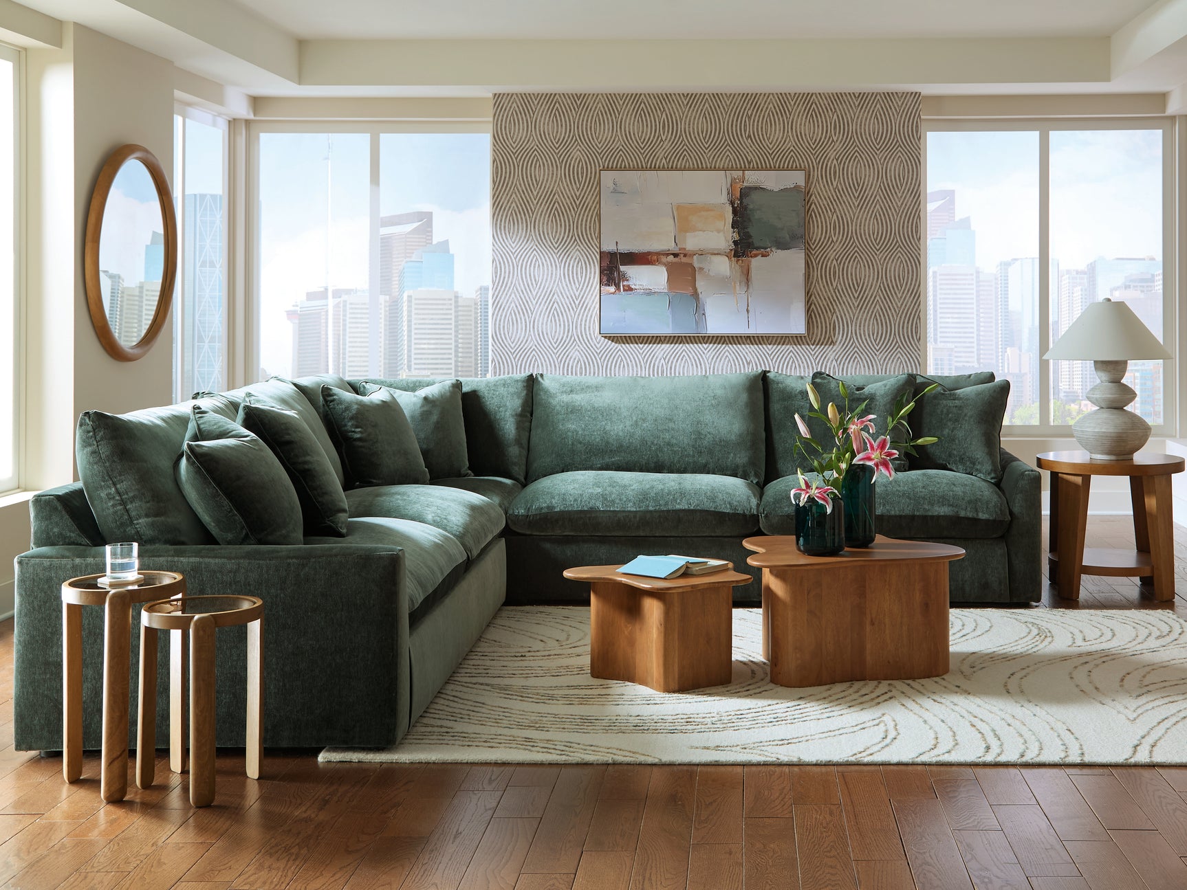 Tampa Furniture Outlet - Ashley Furniture - Carriage View Sectional - LAF 3-Piece Sectional / Jade - 78001S1