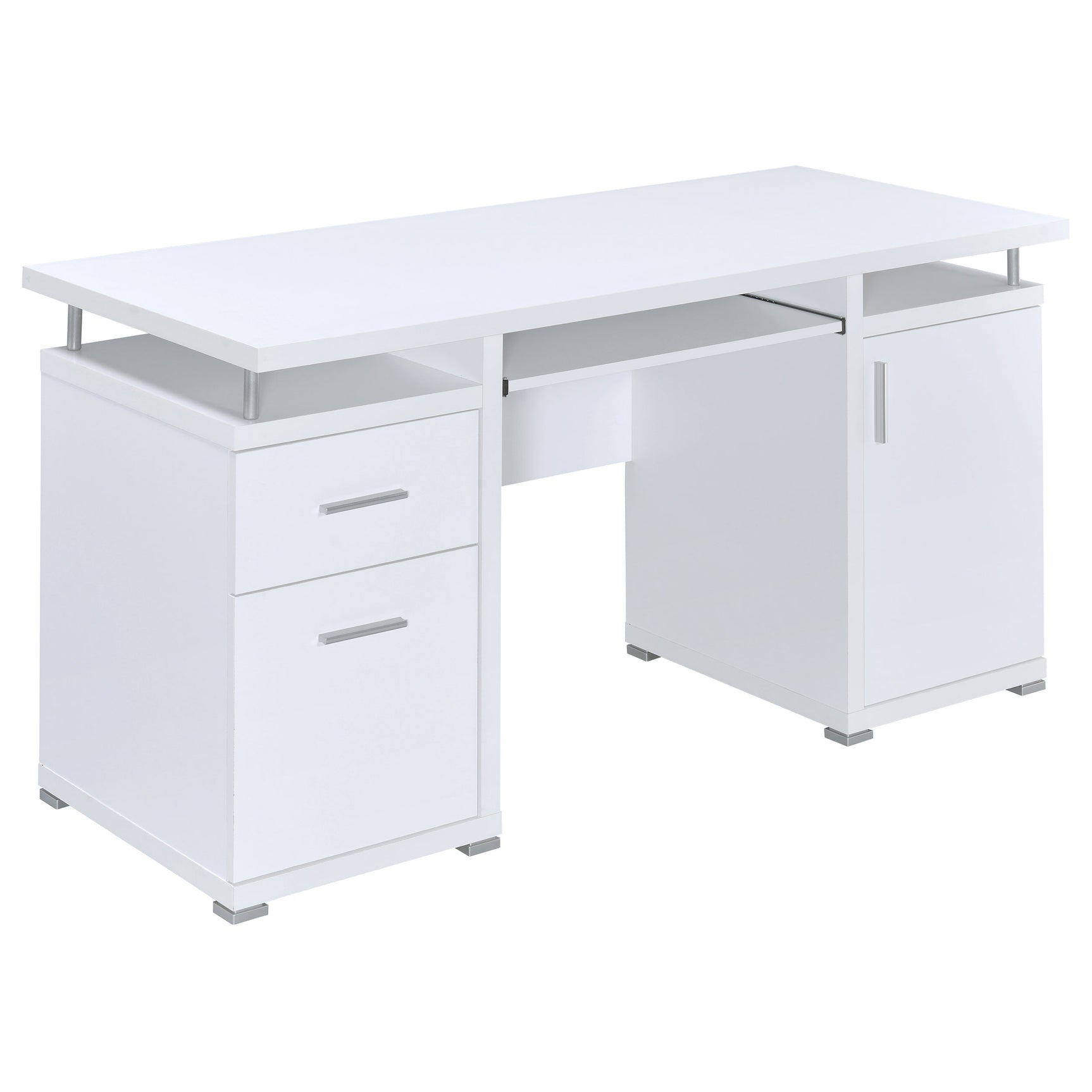 Tampa Furniture Outlet - Coaster - Tracy 55-inch 2-drawer Office Computer Desk White - 800108