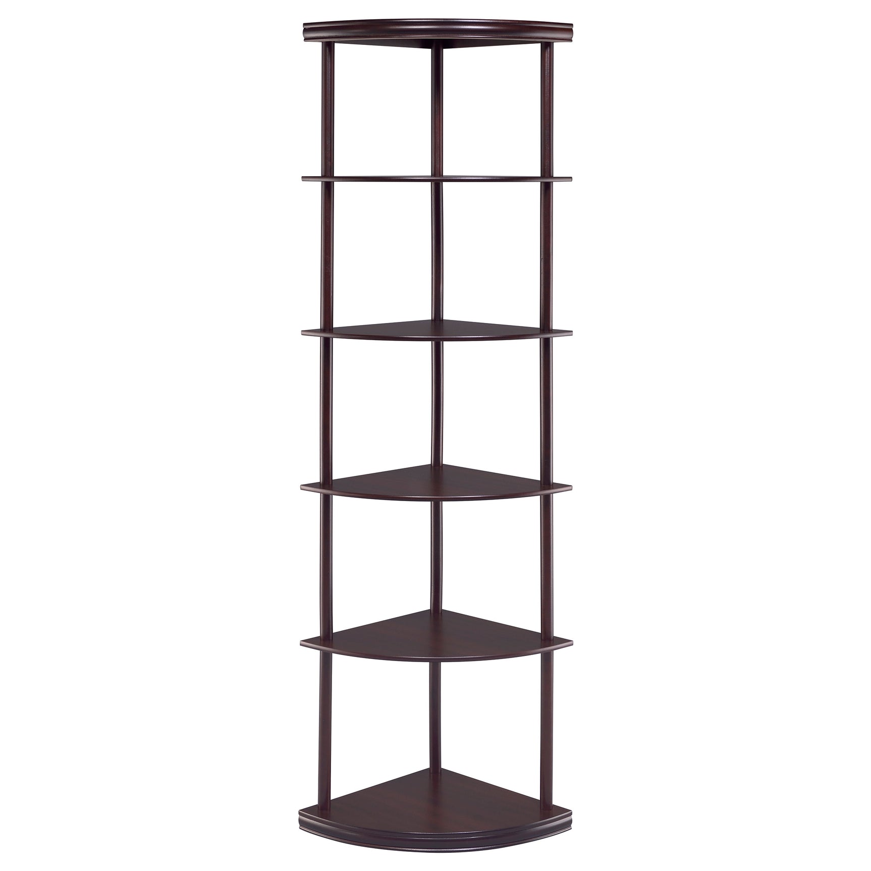Bonwick 72-inch 5-shelf Corner Bookshelf Cappuccino