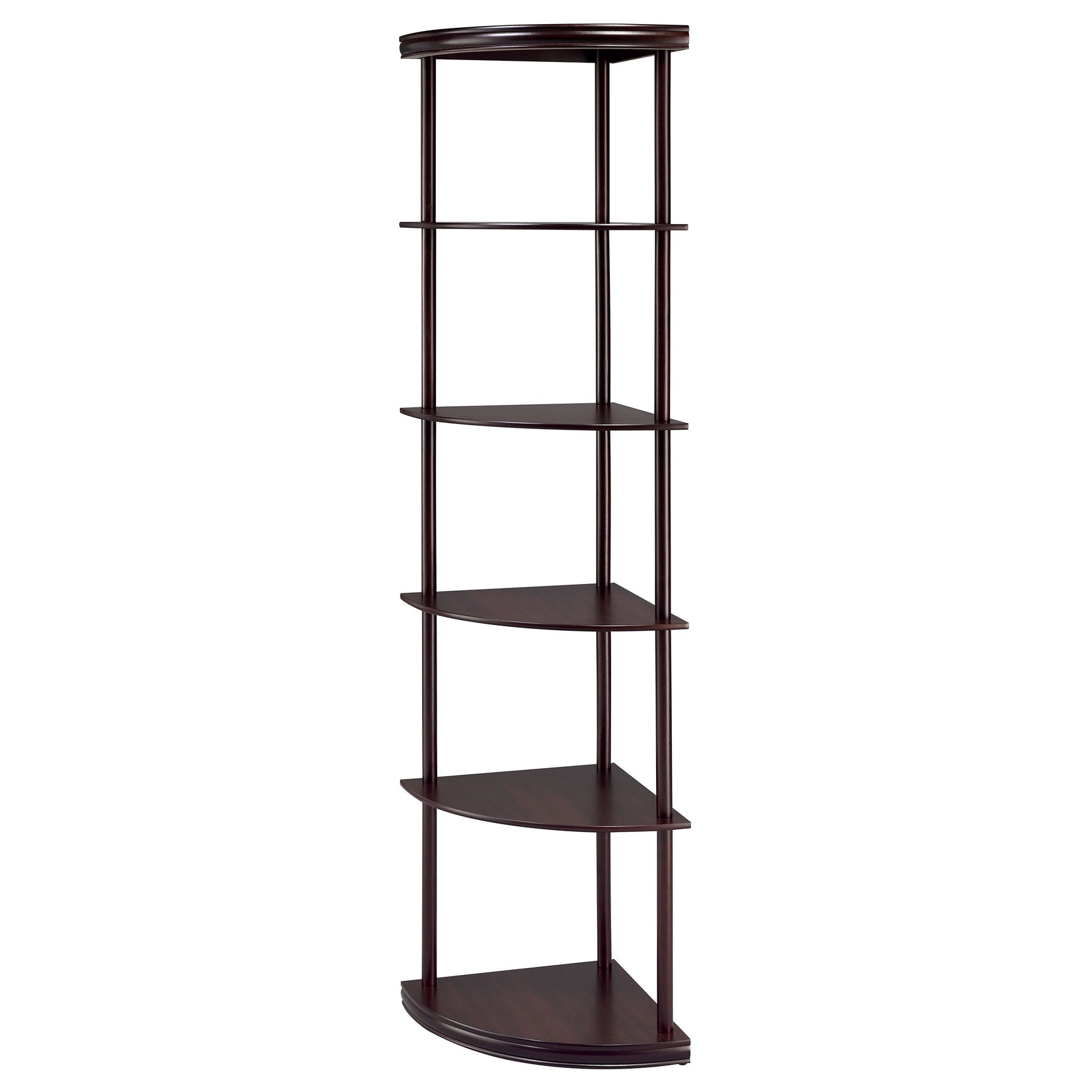 Bonwick 72-inch 5-shelf Corner Bookshelf Cappuccino - Tampa Furniture Outlet