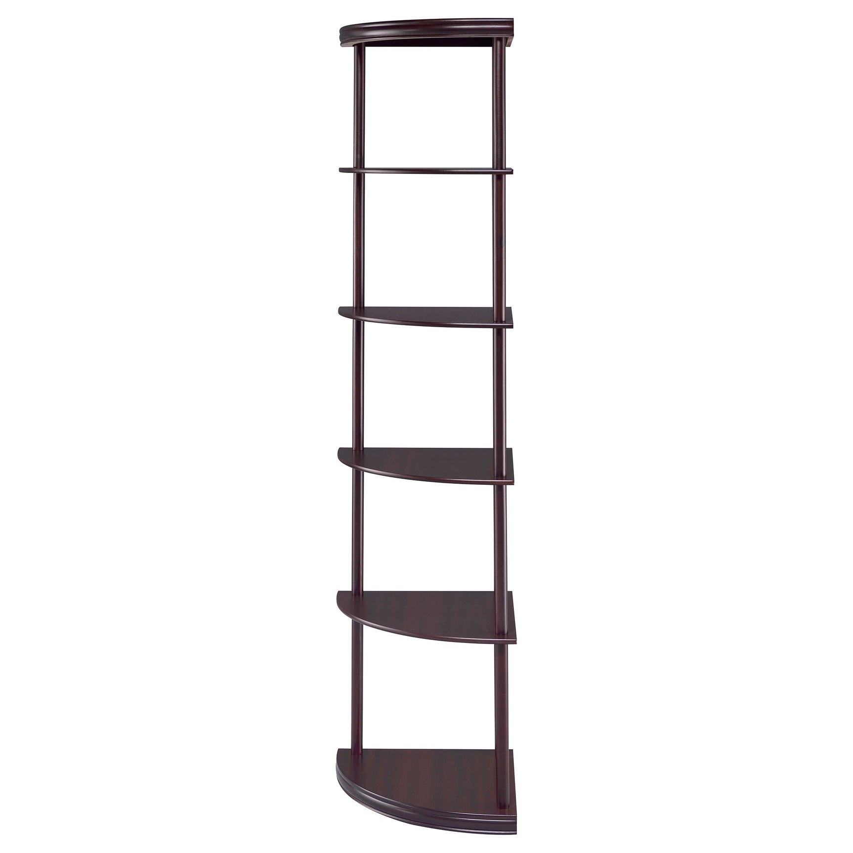 Bonwick 72-inch 5-shelf Corner Bookshelf Cappuccino - Tampa Furniture Outlet