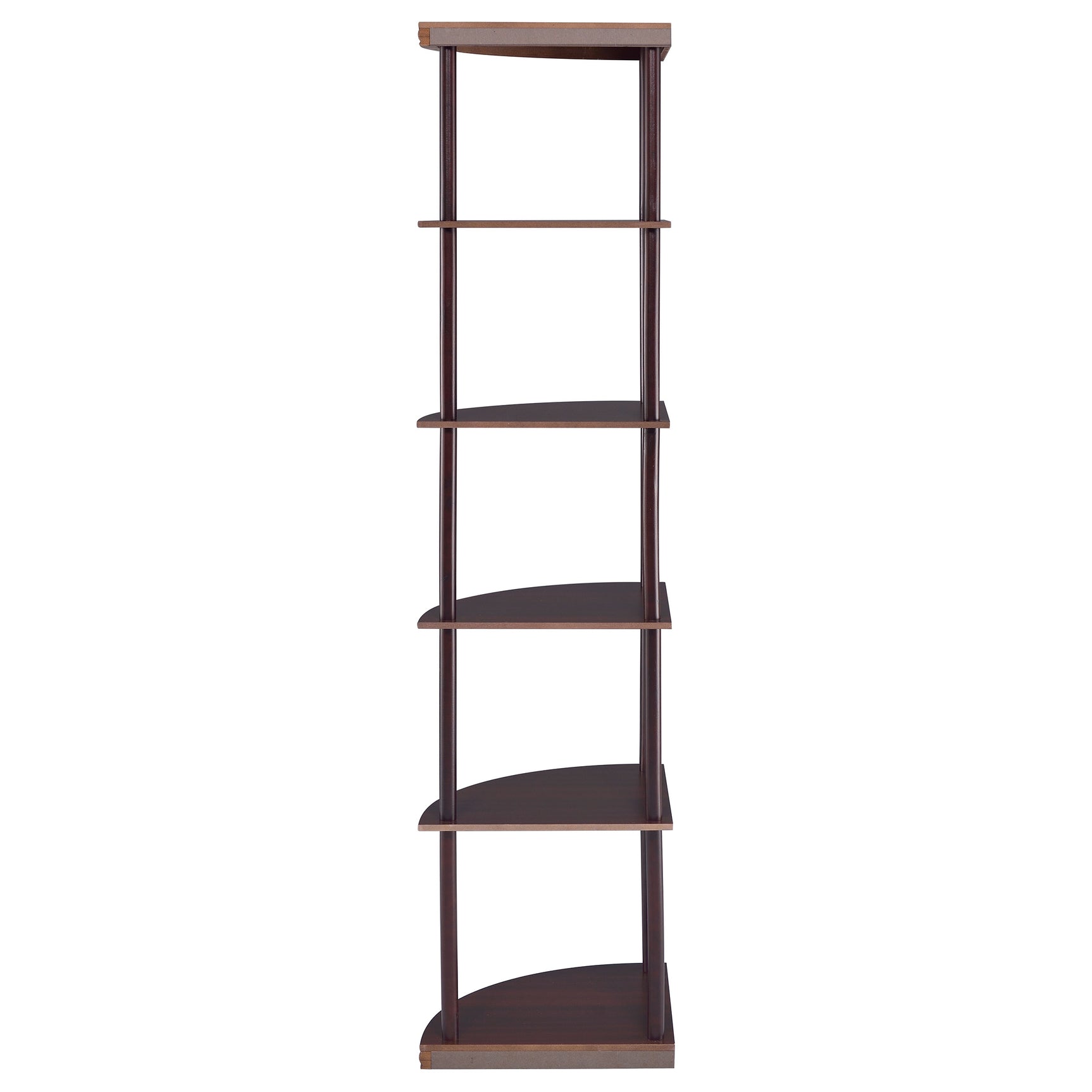 Bonwick 72-inch 5-shelf Corner Bookshelf Cappuccino - Tampa Furniture Outlet
