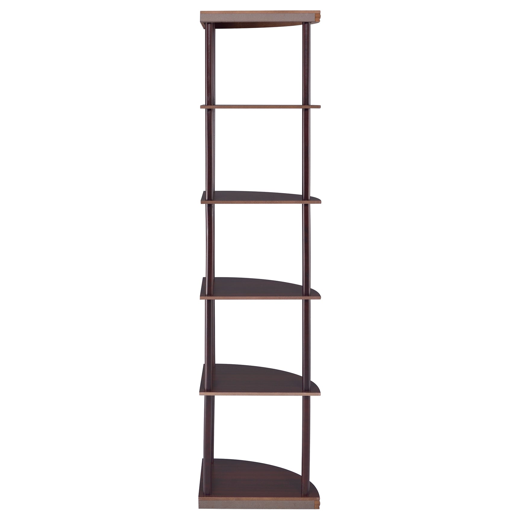 Bonwick 72-inch 5-shelf Corner Bookshelf Cappuccino - Tampa Furniture Outlet