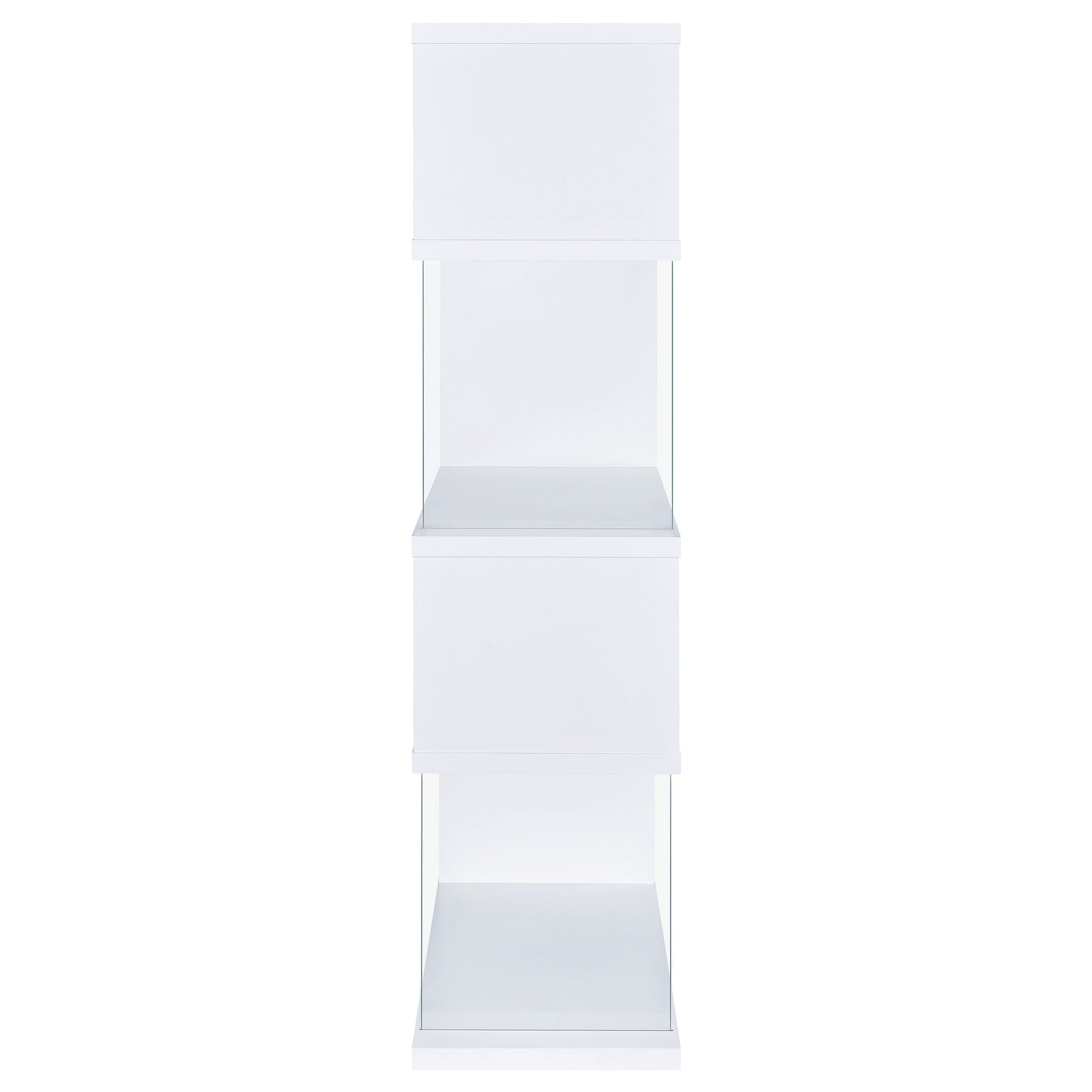 Emelle 63-inch 4-shelf Glass Panel Bookshelf White - Tampa Furniture Outlet