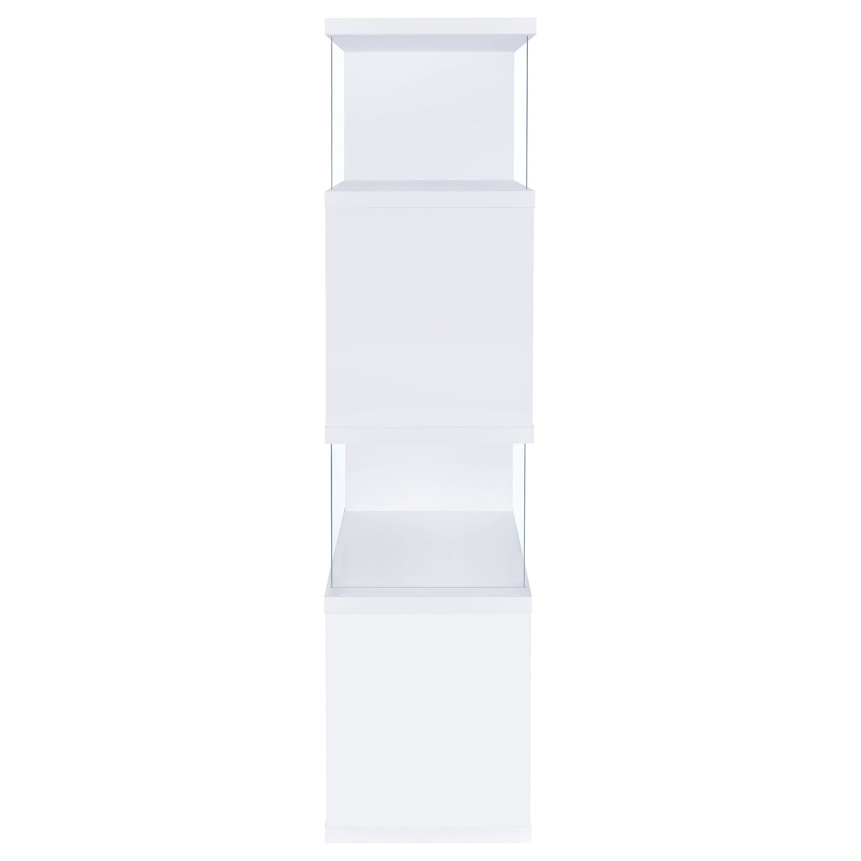Emelle 63-inch 4-shelf Glass Panel Bookshelf White - Tampa Furniture Outlet