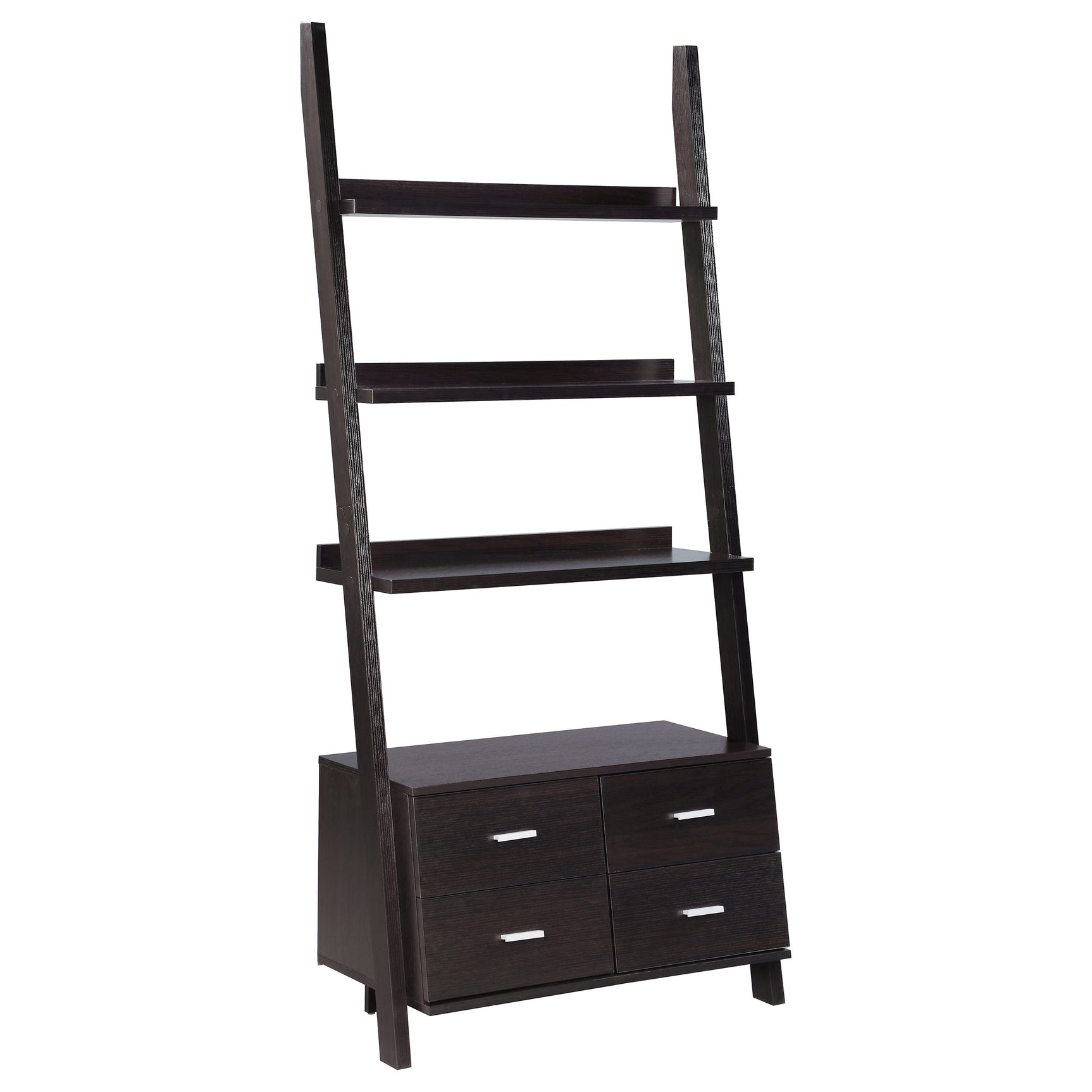 Tampa Furniture Outlet - Coaster - Colella 72-inch 5-shelf Storage Ladder Bookshelf Cappuccino - 800319