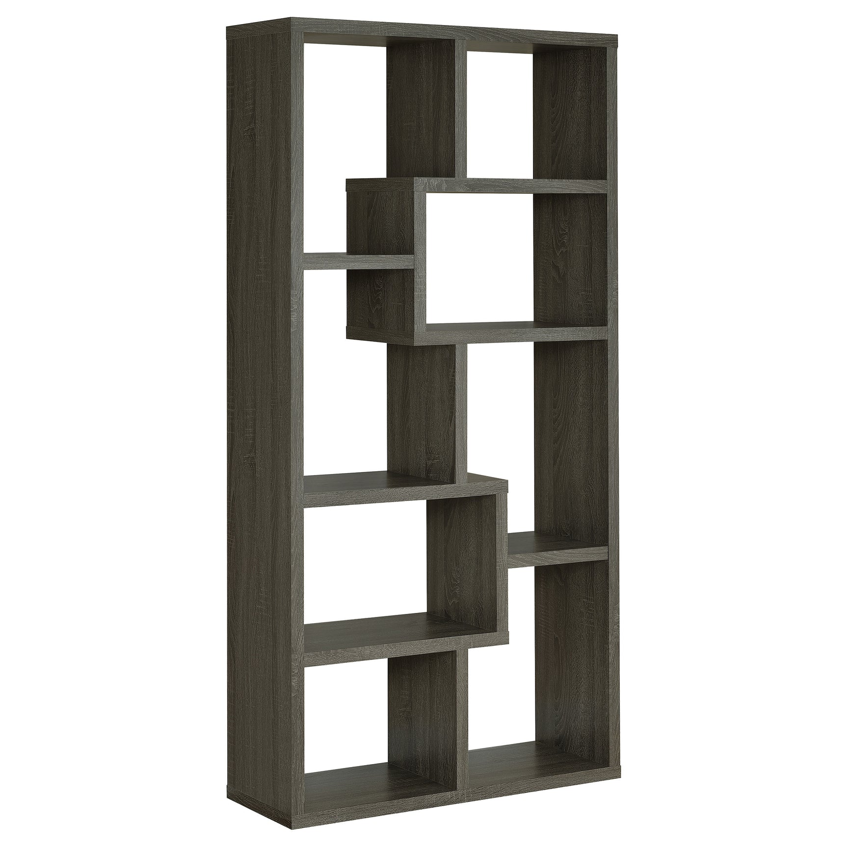 Tampa Furniture Outlet - Coaster - Theo 71-inch 6-shelf Bookshelf Weathered Grey - 800510