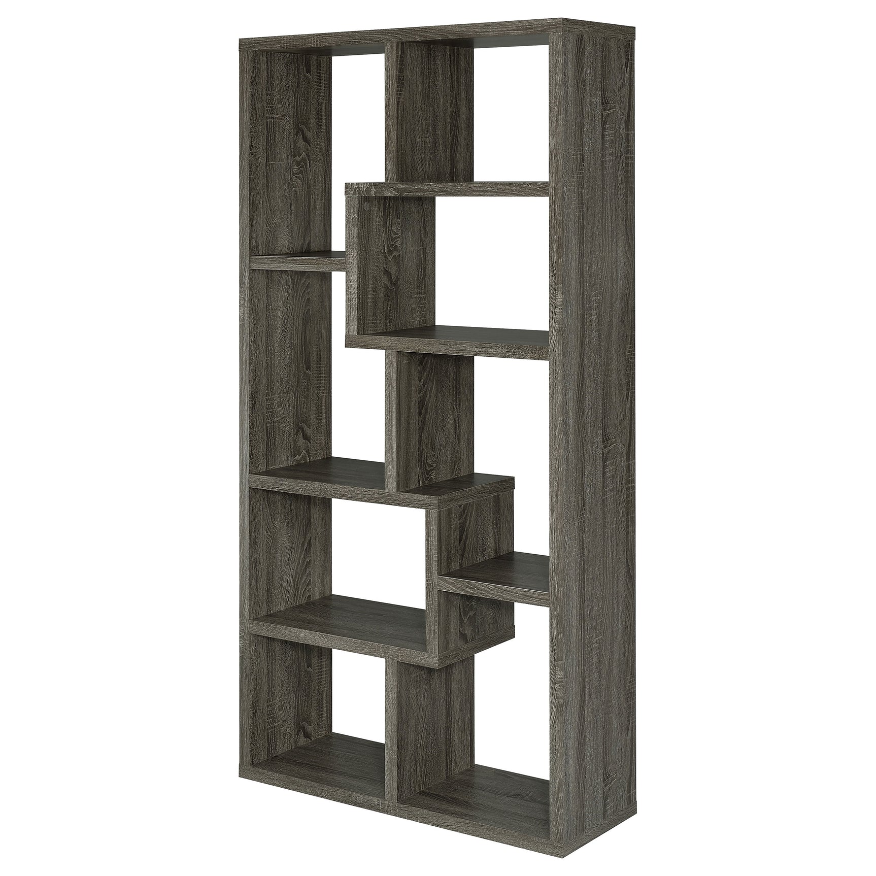 Theo 71-inch 6-shelf Bookshelf Weathered Grey - Tampa Furniture Outlet