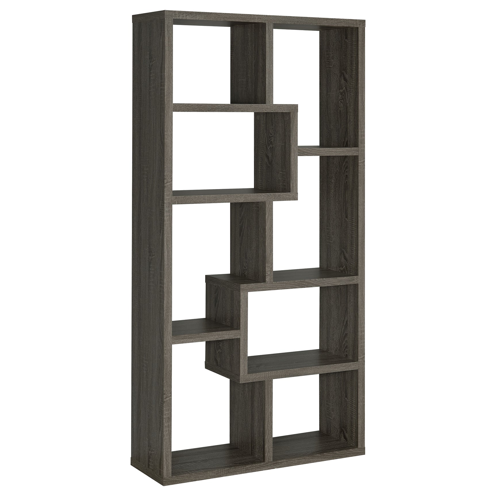 Theo 71-inch 6-shelf Bookshelf Weathered Grey - Tampa Furniture Outlet