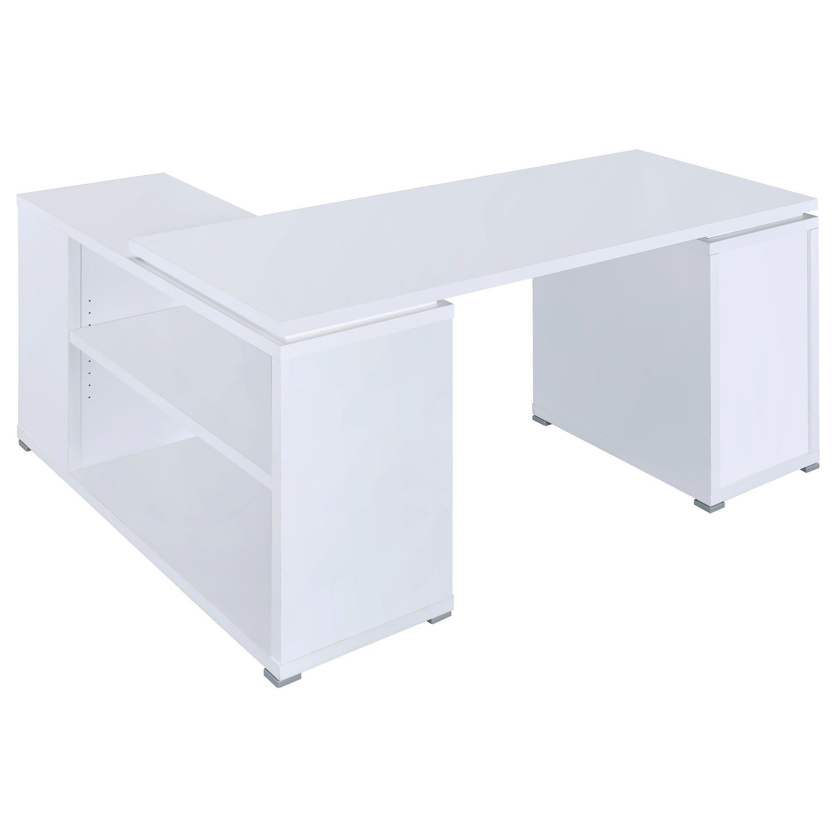 Yvette 60-inch 3-drawer L-Shape Computer Desk White - Tampa Furniture Outlet