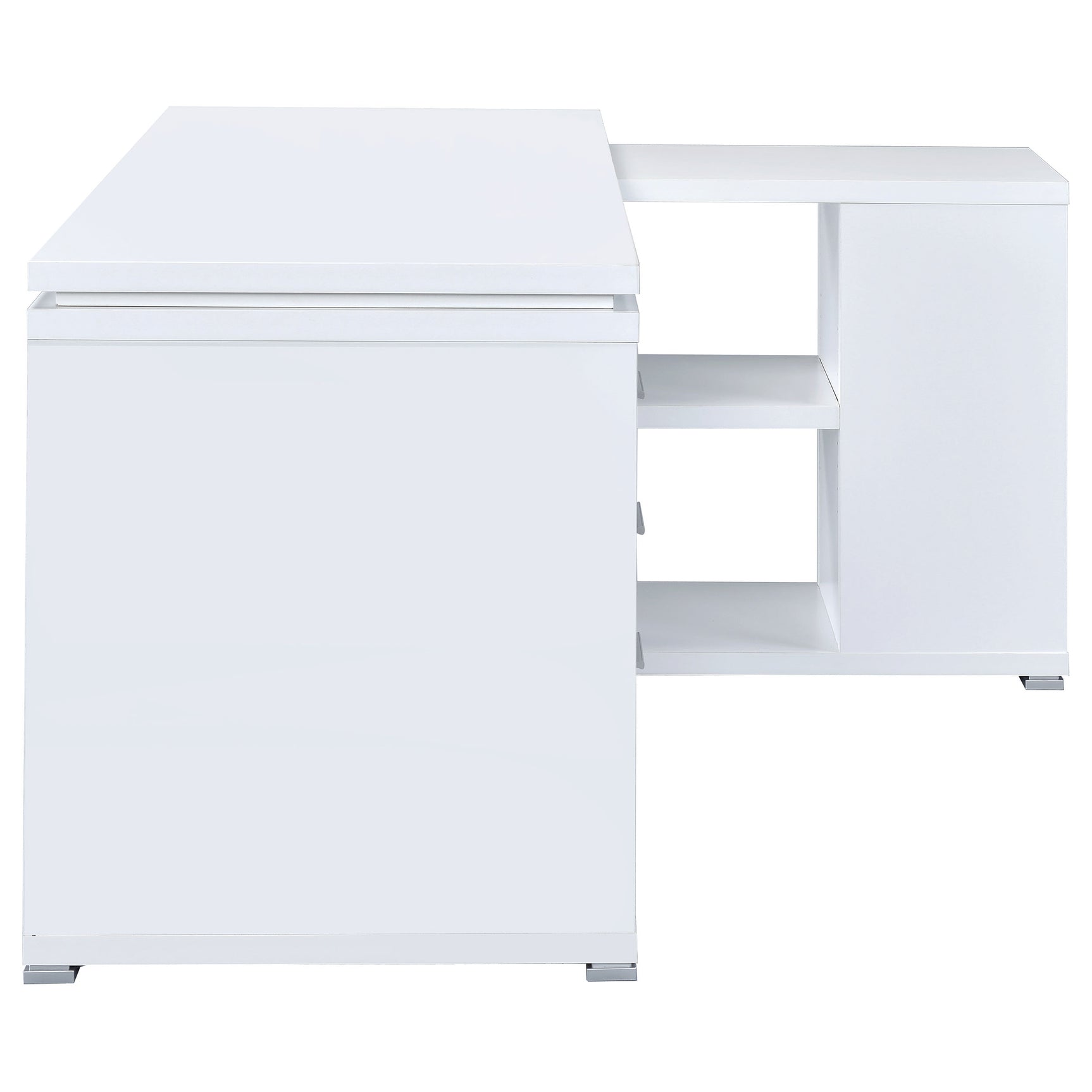 Yvette 60-inch 3-drawer L-Shape Computer Desk White - Tampa Furniture Outlet