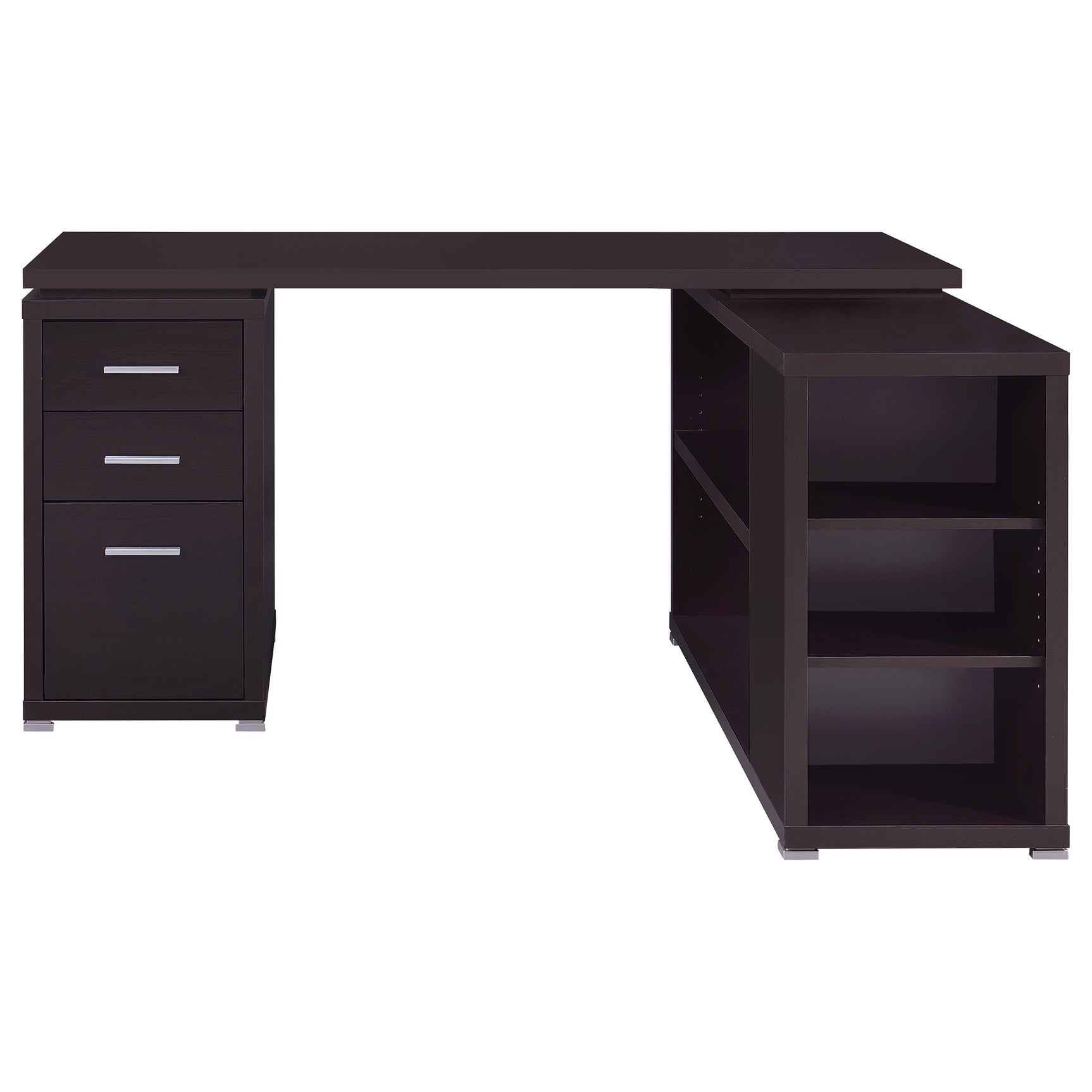 Yvette 60-inch 3-drawer L-Shape Computer Desk Cappuccino - Tampa Furniture Outlet