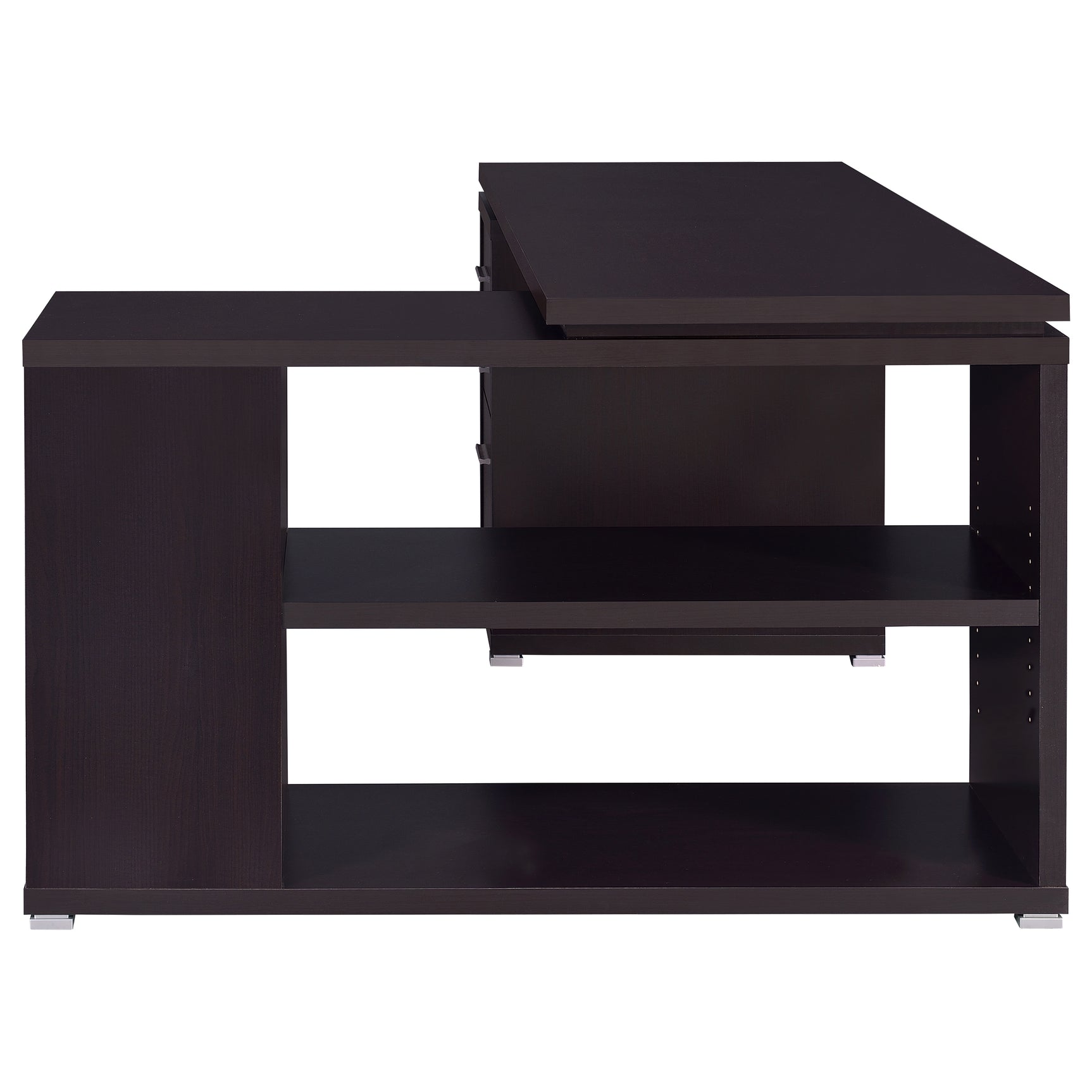 Yvette 60-inch 3-drawer L-Shape Computer Desk Cappuccino - Tampa Furniture Outlet