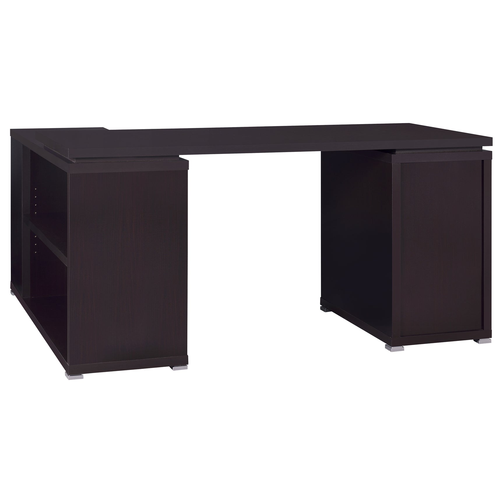 Yvette 60-inch 3-drawer L-Shape Computer Desk Cappuccino - Tampa Furniture Outlet