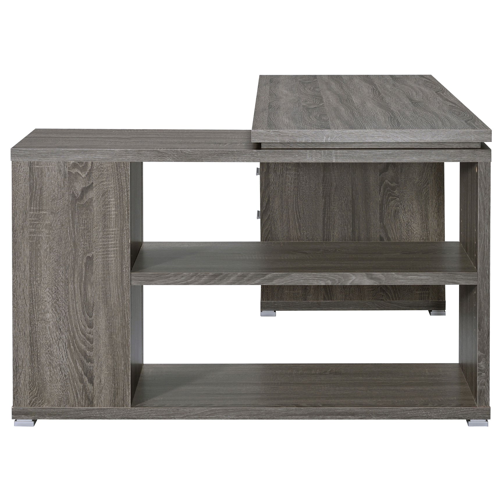 Yvette 60-inch 3-drawer L-Shape Computer Desk Weathered Grey - Tampa Furniture Outlet