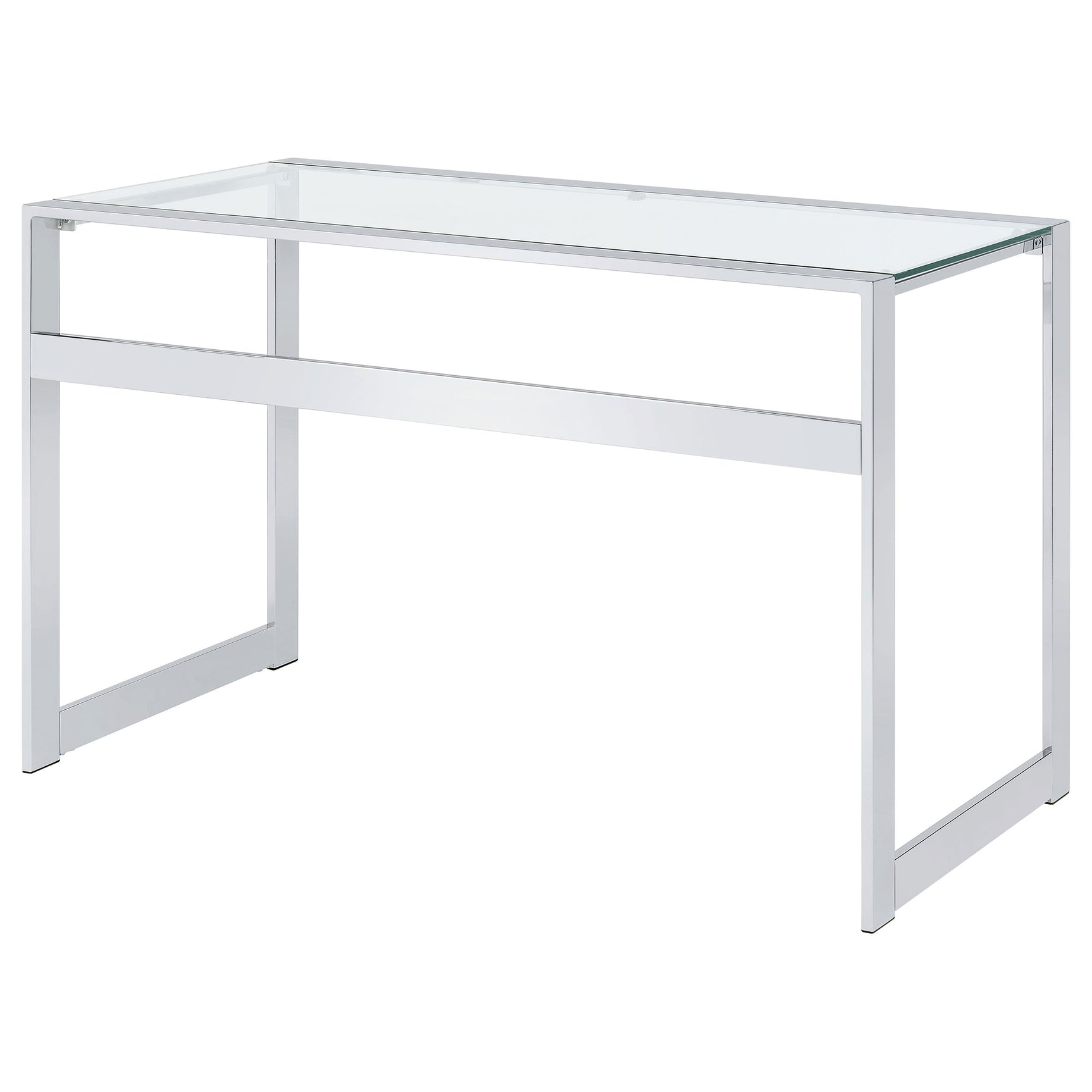 Hartford 47-inch Glass Top Writing Desk Chrome - Tampa Furniture Outlet
