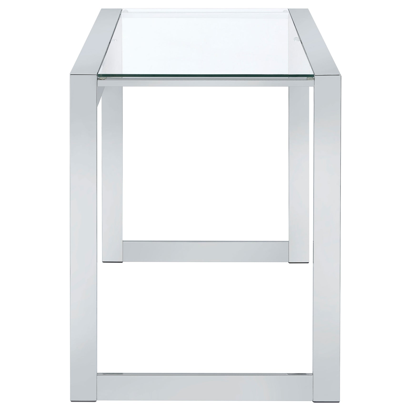 Hartford 47-inch Glass Top Writing Desk Chrome - Tampa Furniture Outlet
