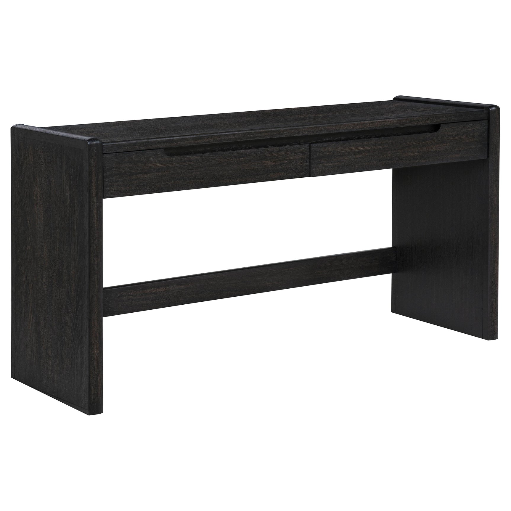 Tampa Furniture Outlet - Coaster - Leandro 2-drawer Home Office Writing Desk Burnished Black - 800790