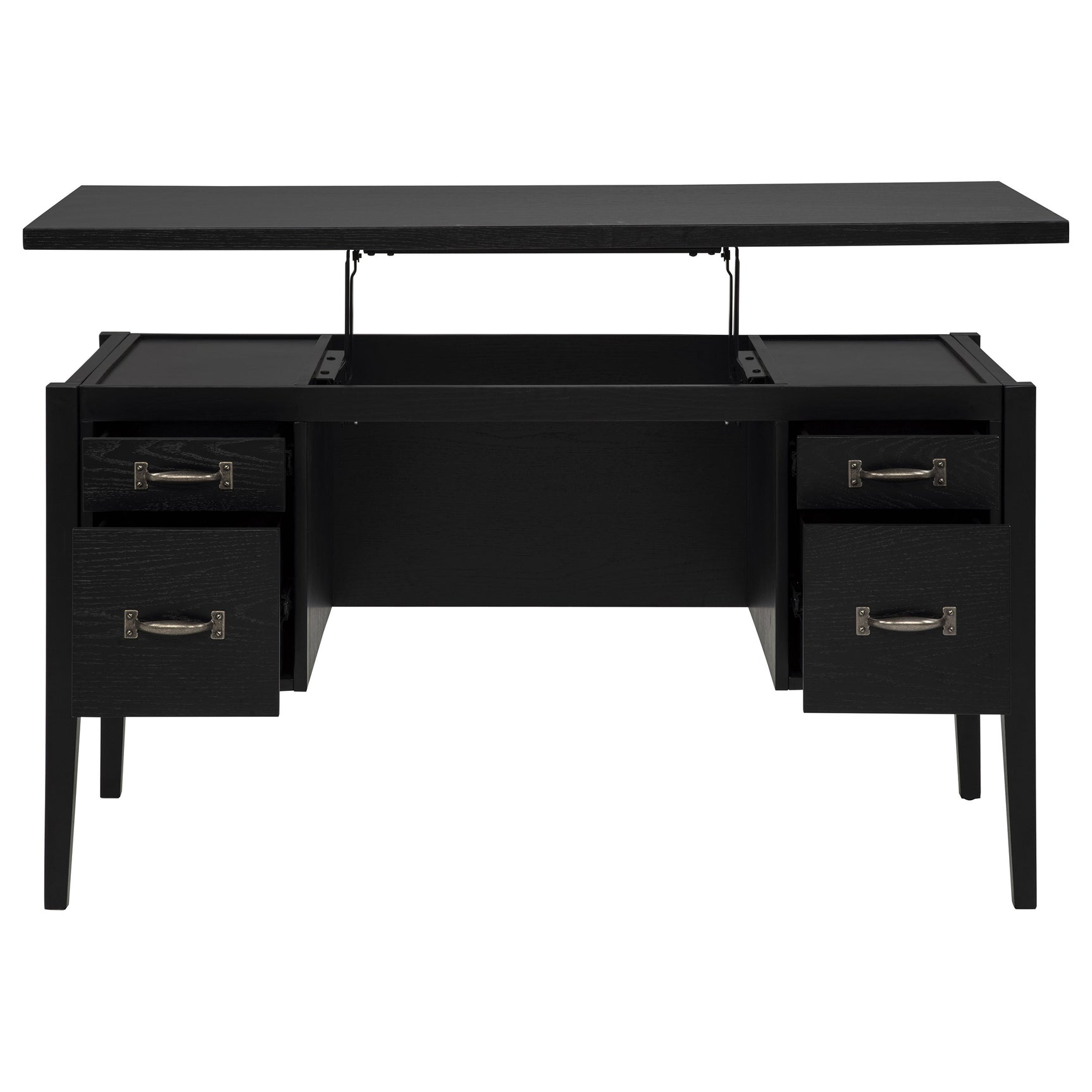 Graham 54-inch 4-drawer Double Pedestal Lift Top Computer Desk Black