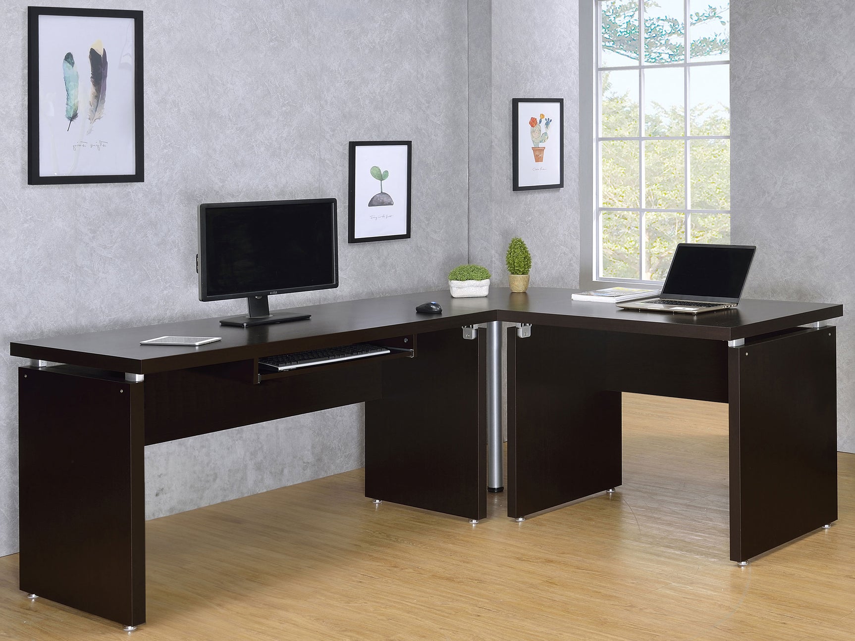 Skylar 55-inch Computer Desk with Keyboard Drawer Cappuccino - Tampa Furniture Outlet
