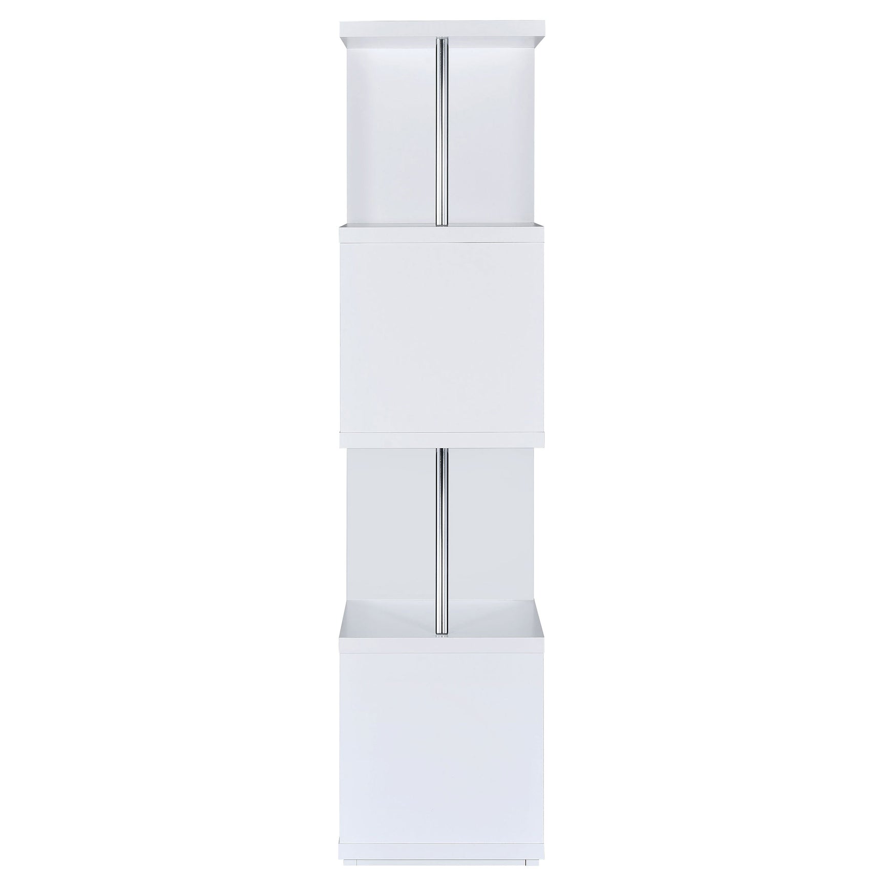 Baxter 67-inch 4-shelf Bookshelf White and Chrome