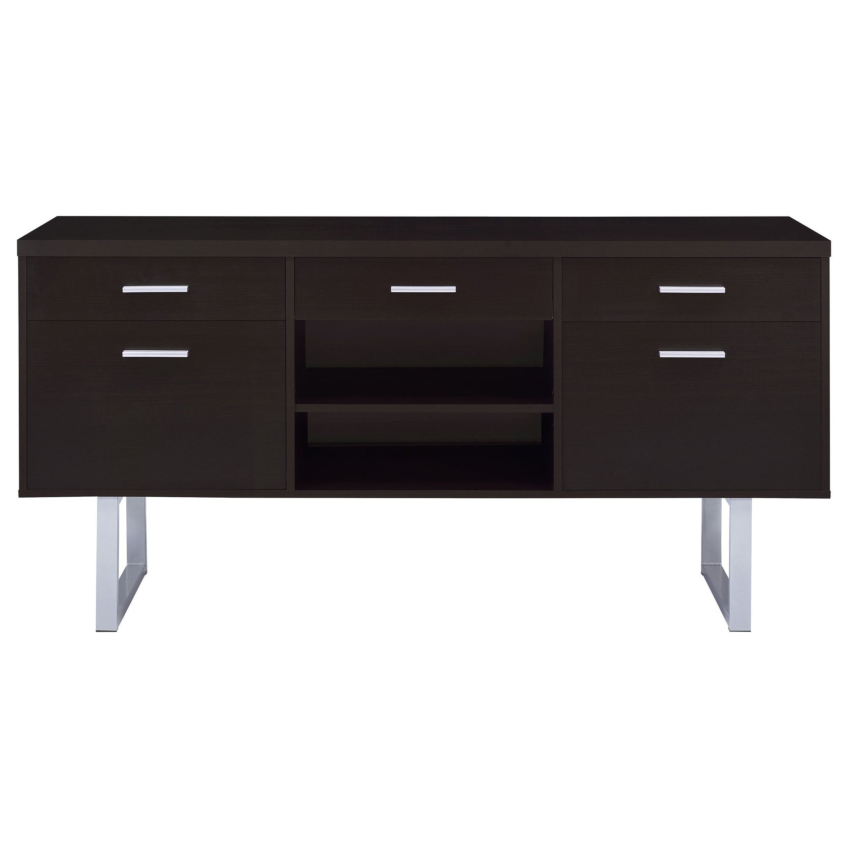 Lawtey 5-drawer Home Office Storage Credenza Cappuccino