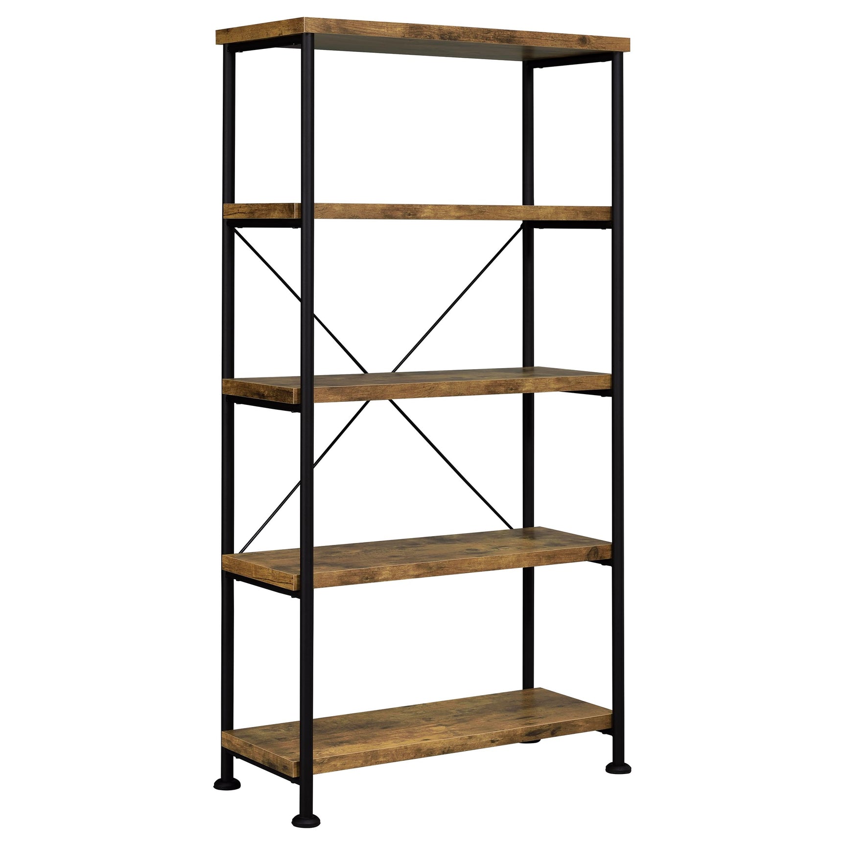 Tampa Furniture Outlet - Coaster - Analiese 63-inch 4-shelf Bookshelf Rustic Nutmeg - 801542