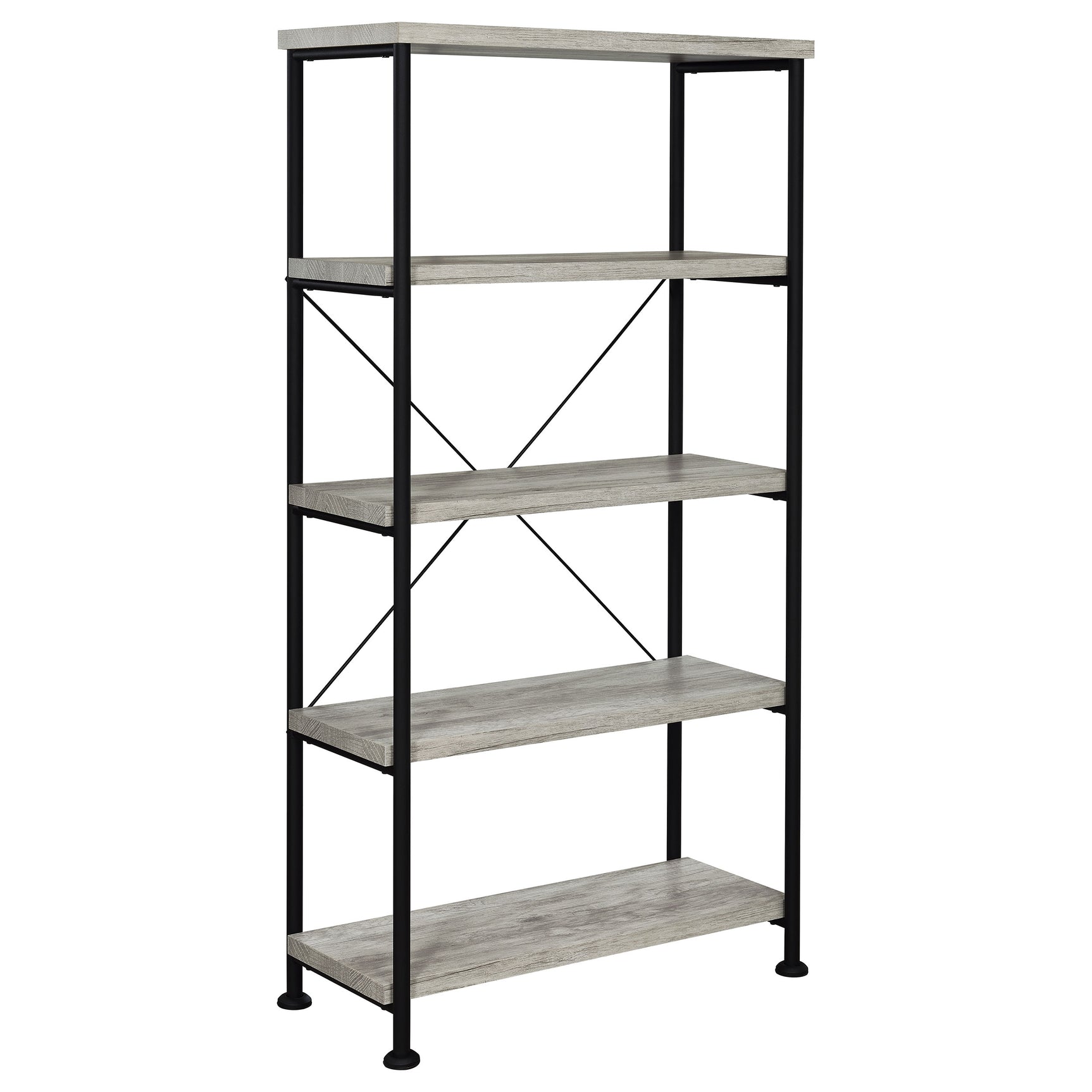 Tampa Furniture Outlet - Coaster - Analiese 63-inch 4-shelf Bookshelf Grey Driftwood - 801546