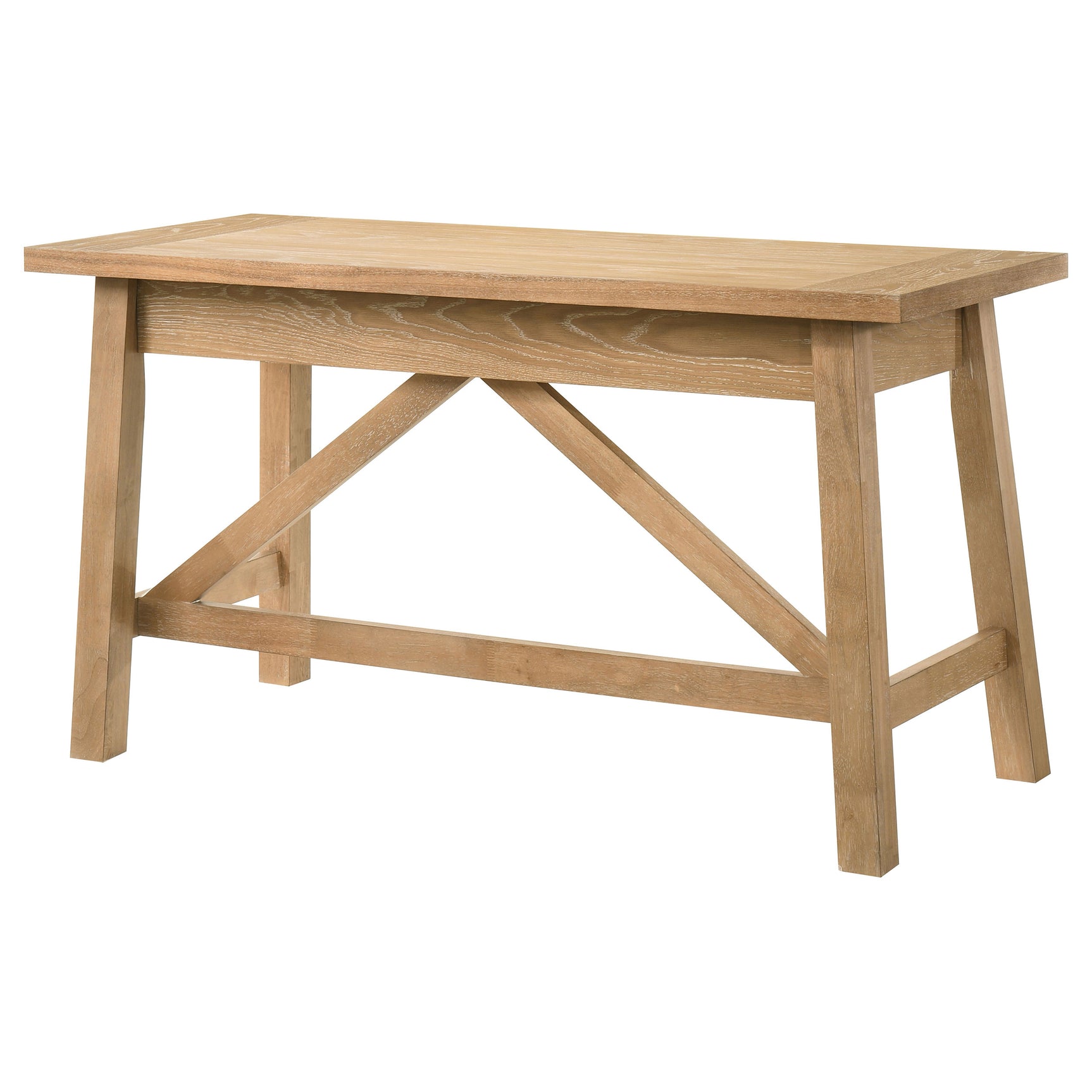 Fabian 54-inch 2-drawer Computer Writing Desk Distressed Light Brown