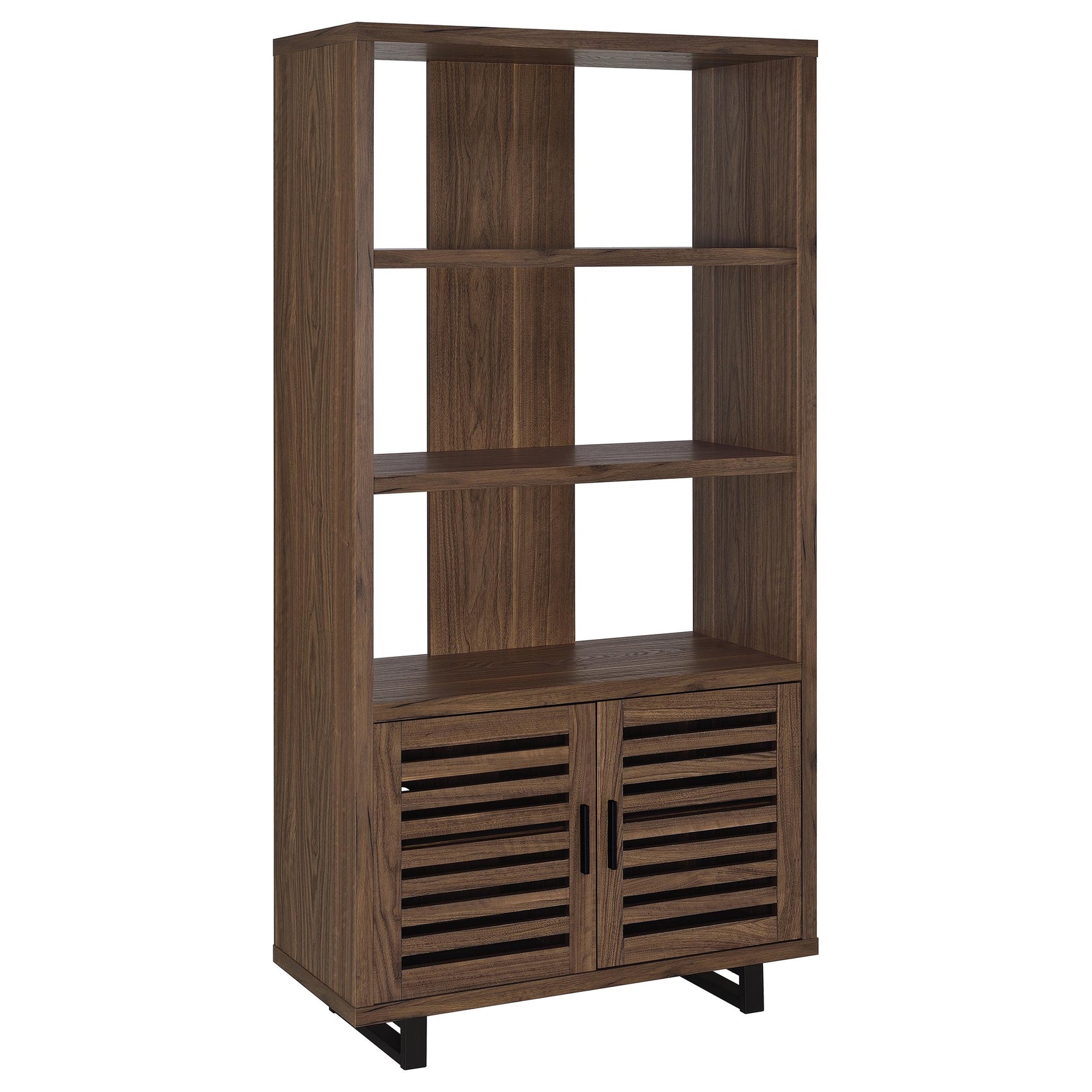 Tampa Furniture Outlet - Coaster - Maddox 71-inch 3-shelf Cabinet Bookcase Walnut - 801863