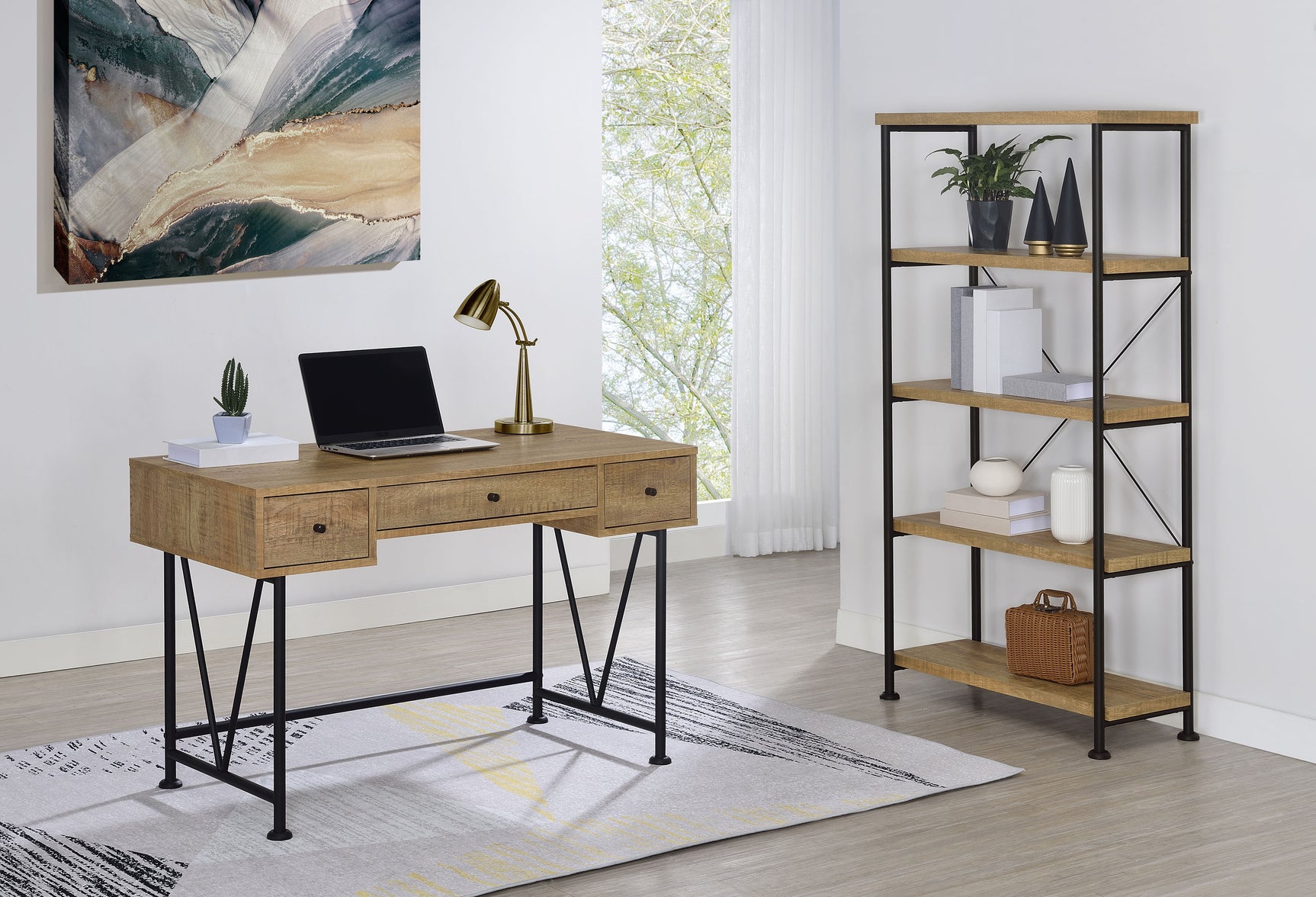 Analiese 63-inch 4-shelf Bookshelf Mango